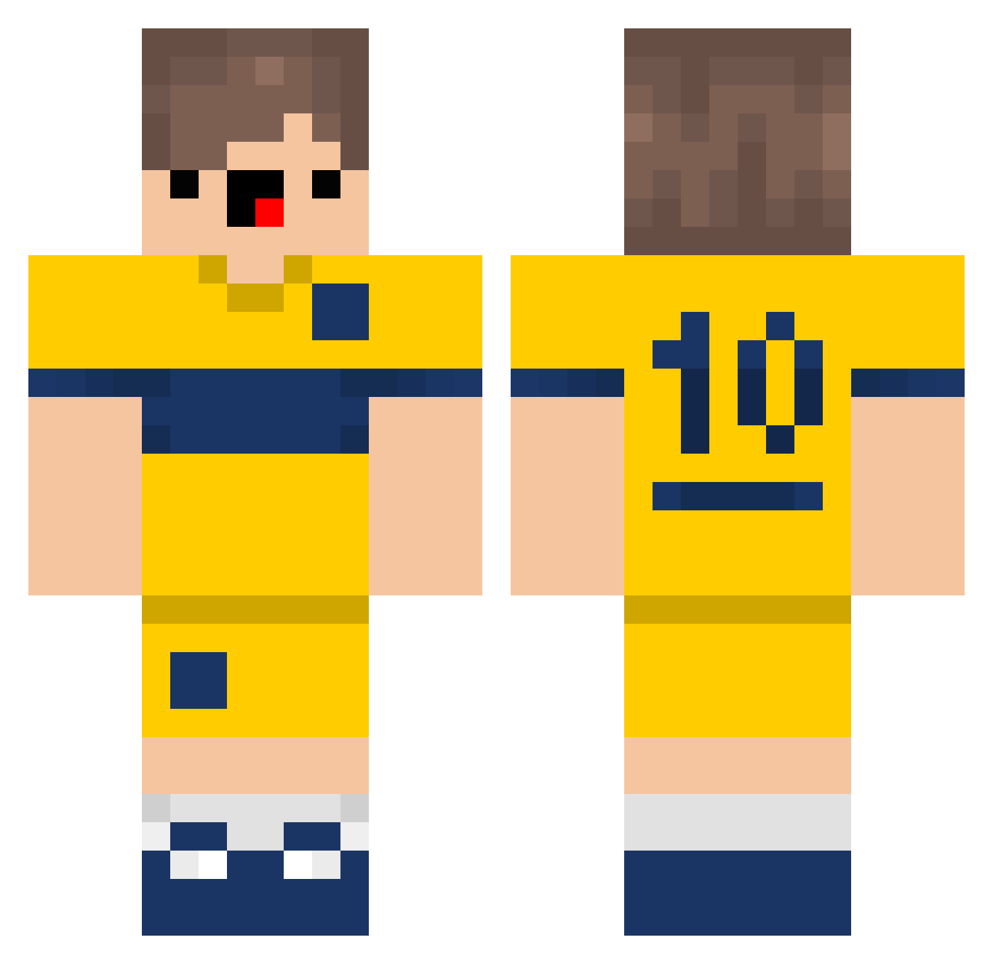 JotaPlatita Minecraft skin, front and back view