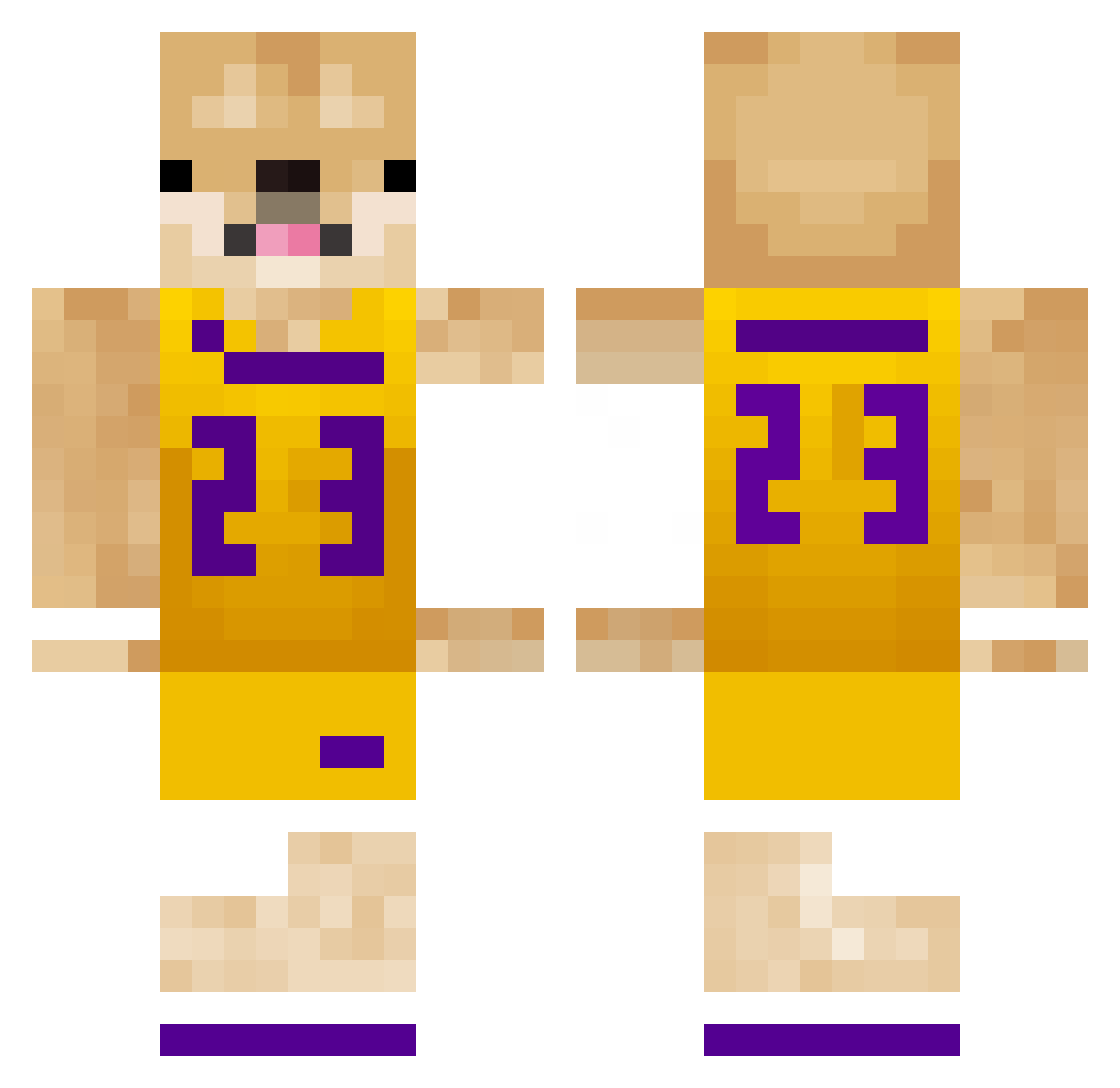 PiesekToKokzz Minecraft skin, front and back view