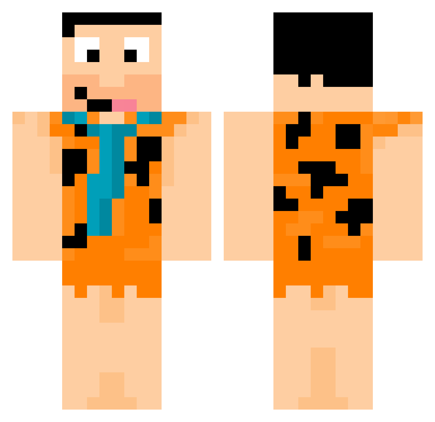 Lampasta Minecraft skin, front and back view