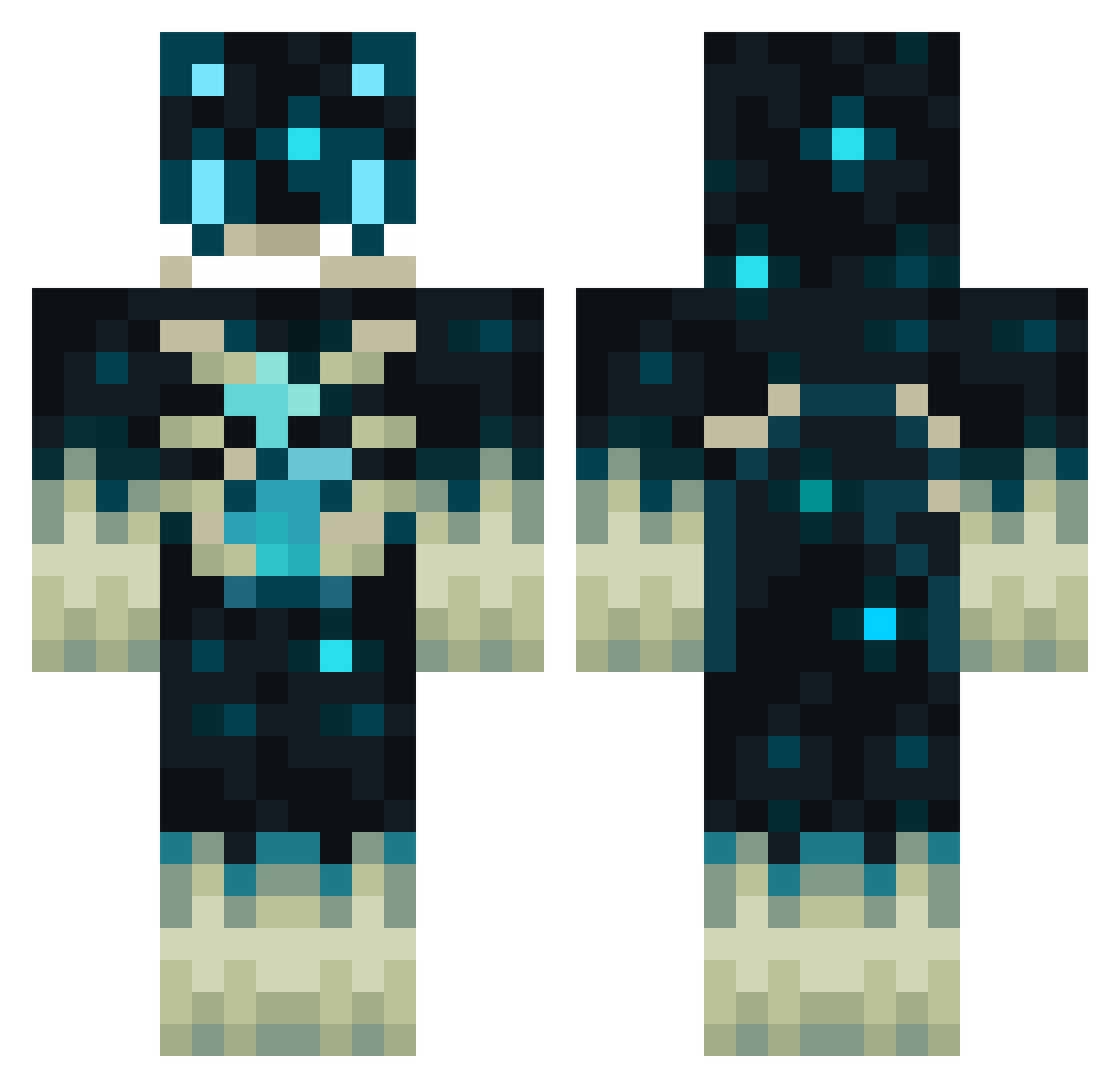 BlueNight156 Minecraft skin, front and back view