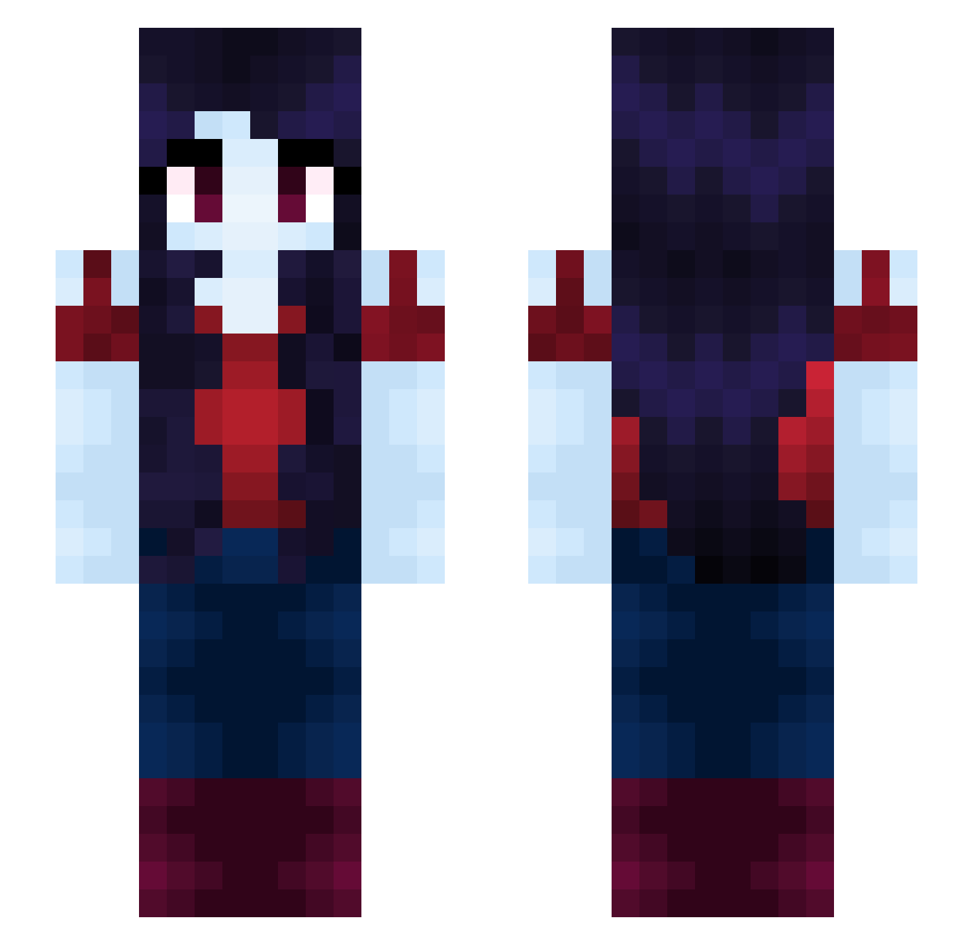 ReikVal Minecraft skin, front and back view