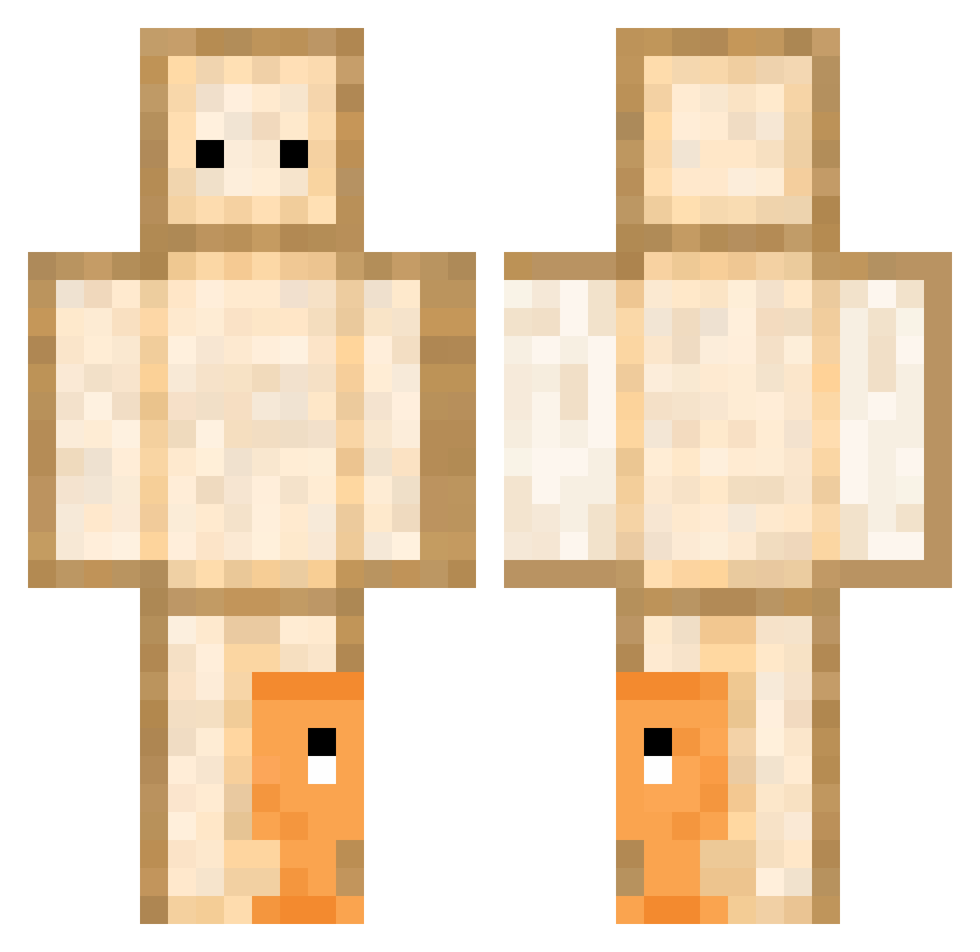 ShortChange Minecraft skin, front and back view