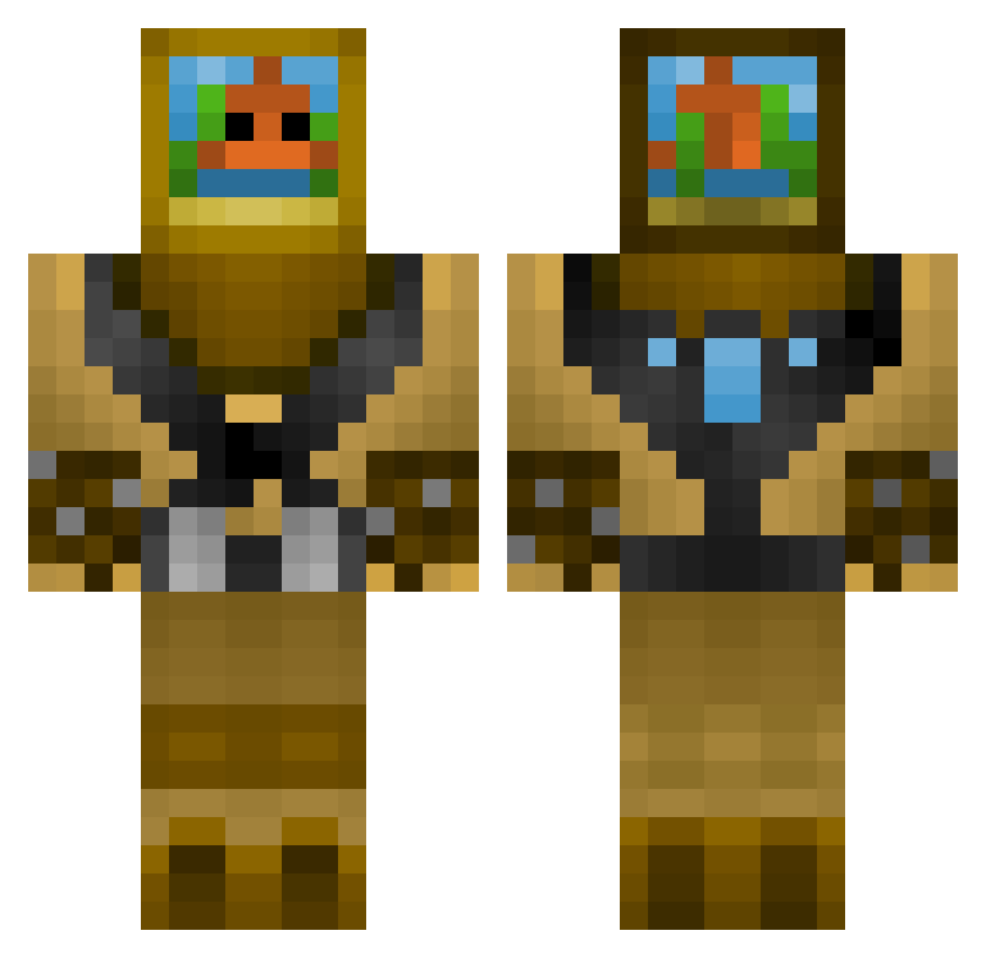Xanitiey Minecraft skin, front and back view