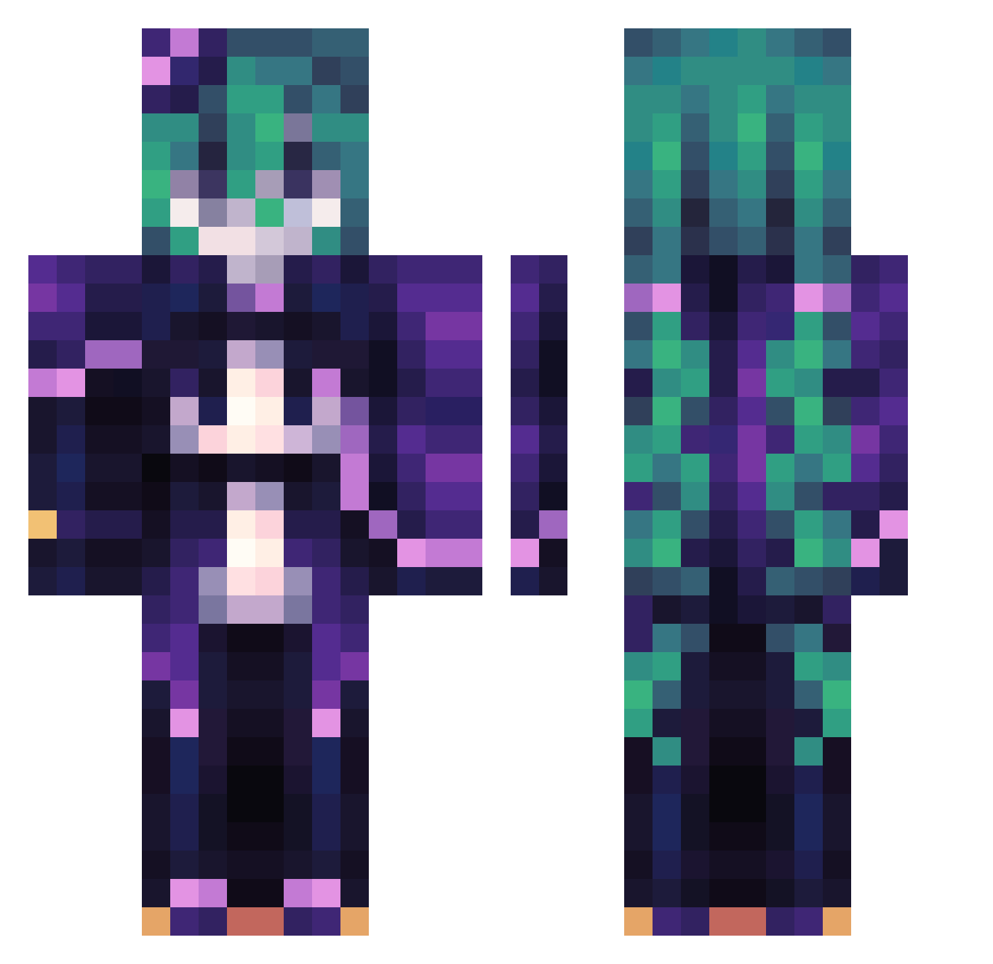 YaioonToMayo Minecraft skin, front and back view