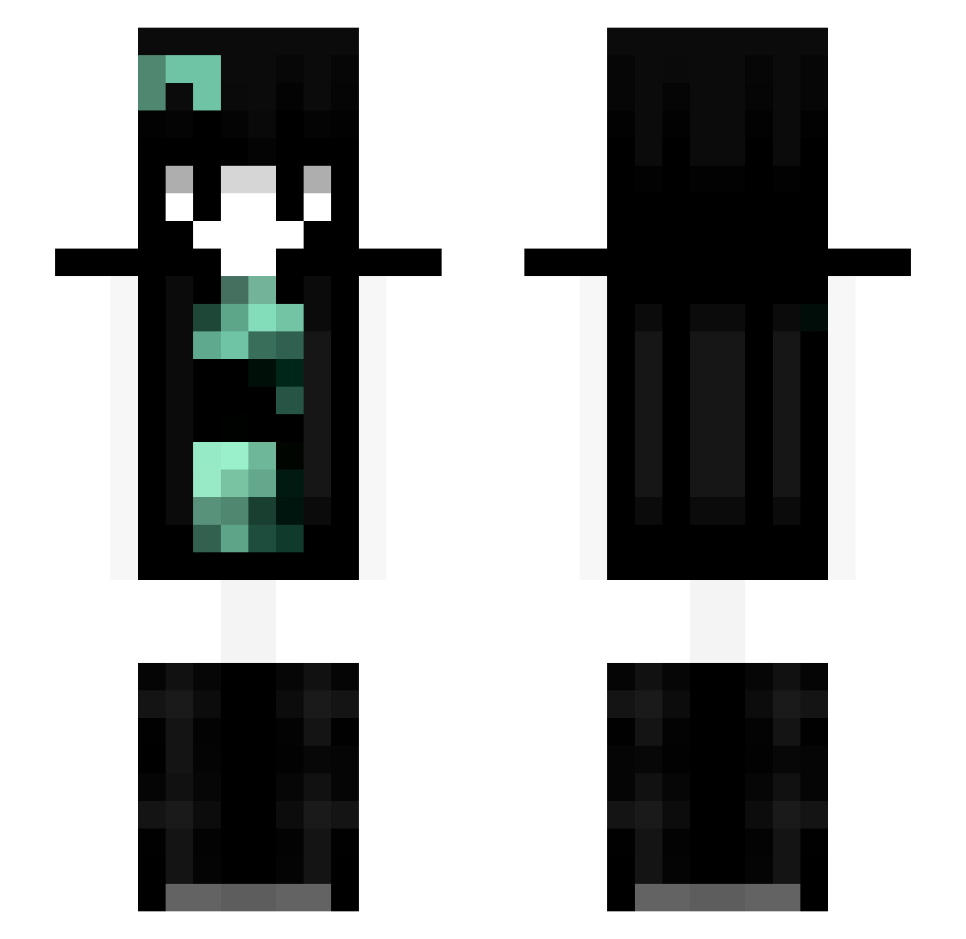 Evirnia Minecraft skin, front and back view