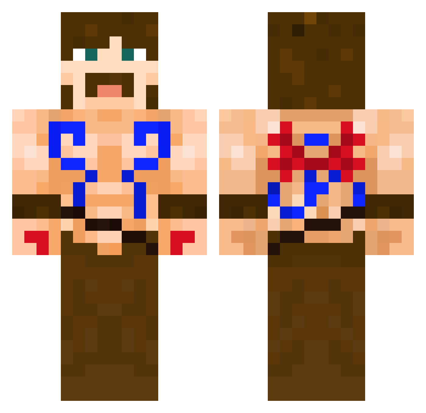Whaaaazzuupppp Minecraft skin, front and back view