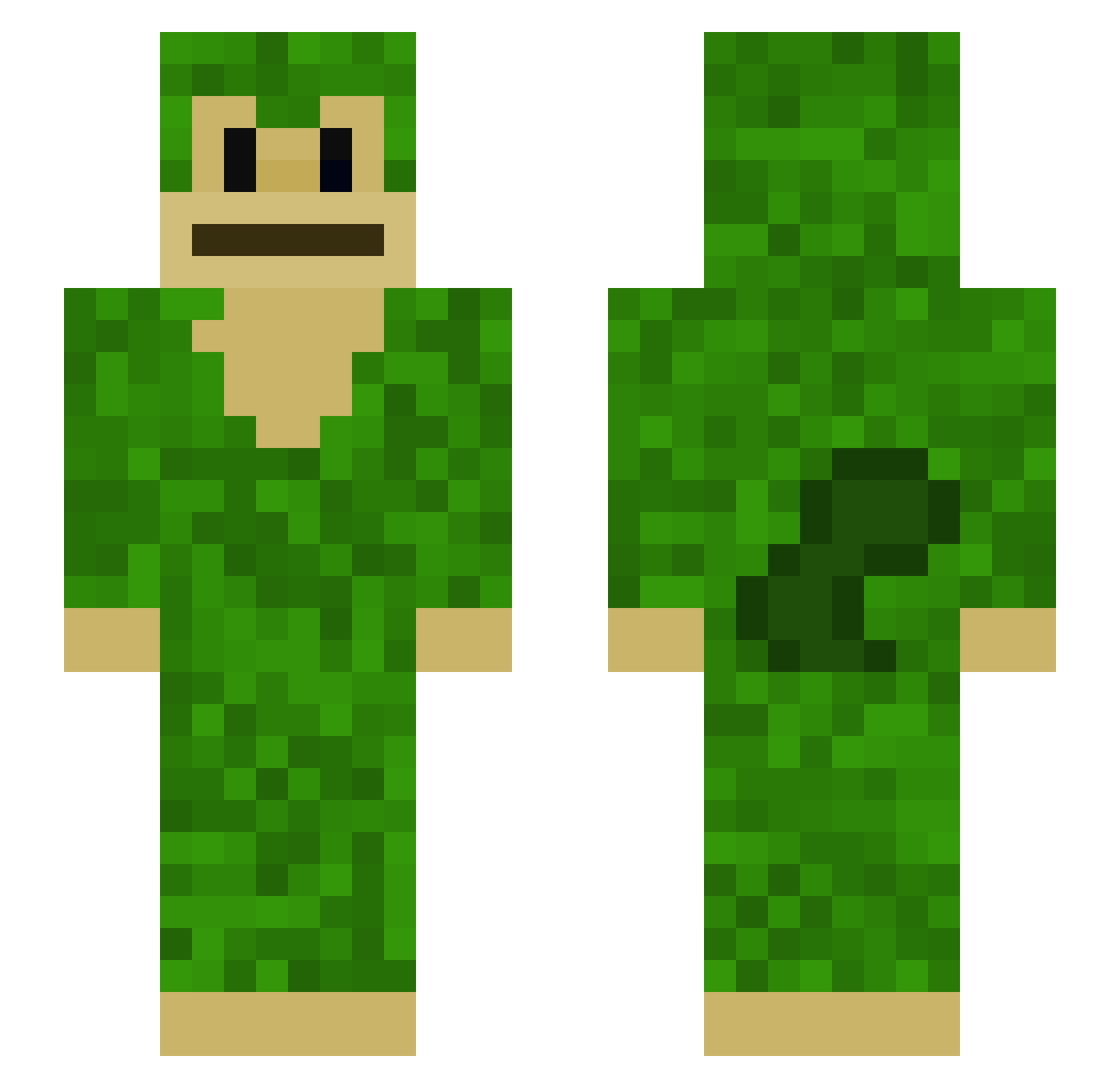 jamsisdead Minecraft skin, front and back view