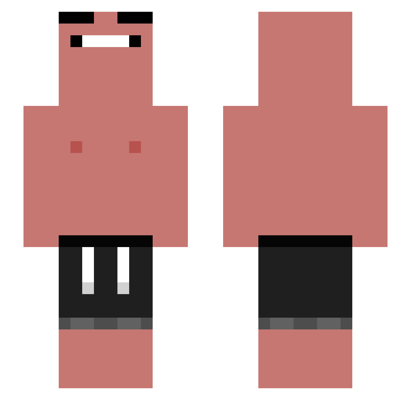 IamNSFW Minecraft skin, front and back view