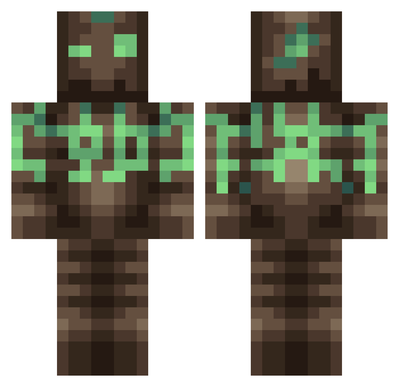 Kr4k3n__ Minecraft skin, front and back view