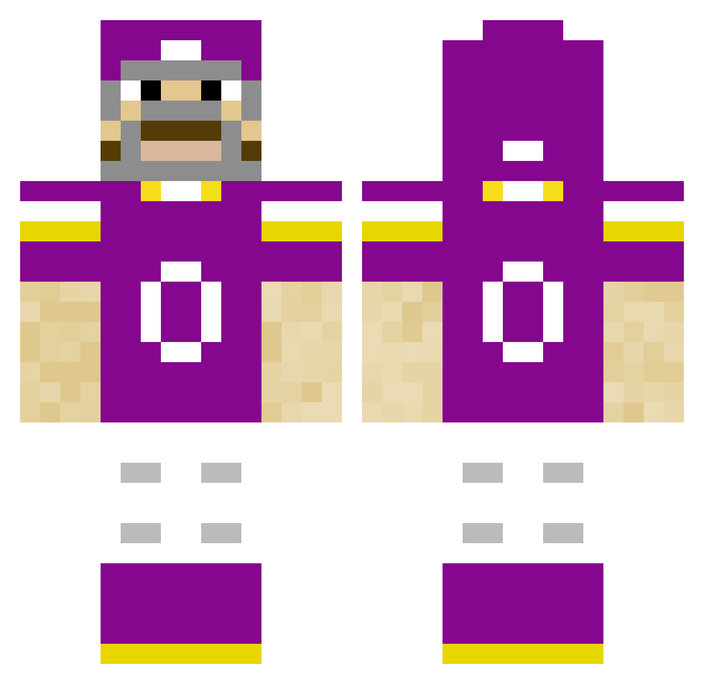 IchCatchDich Minecraft skin, front and back view
