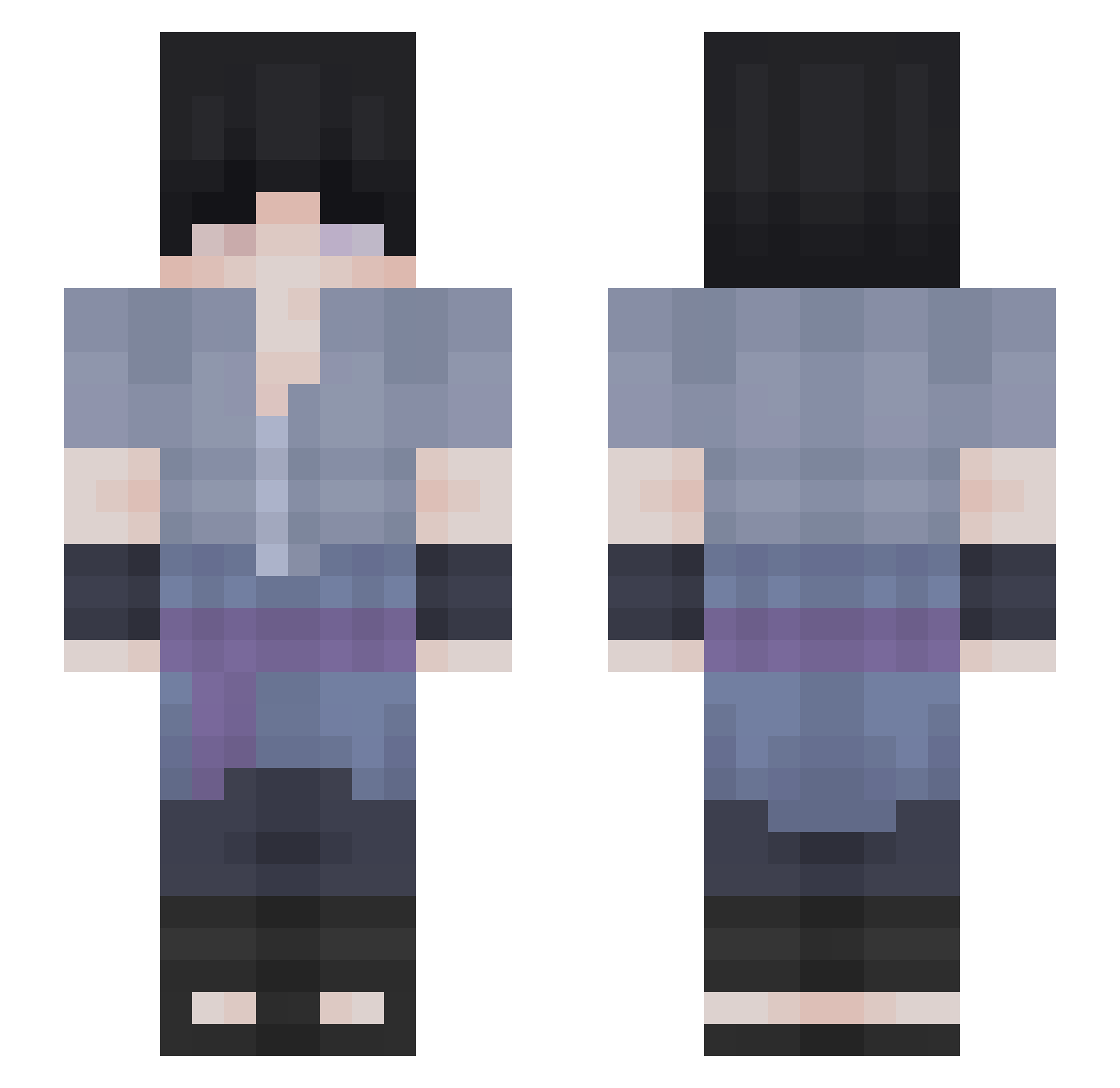 uur1ah Minecraft skin, front and back view