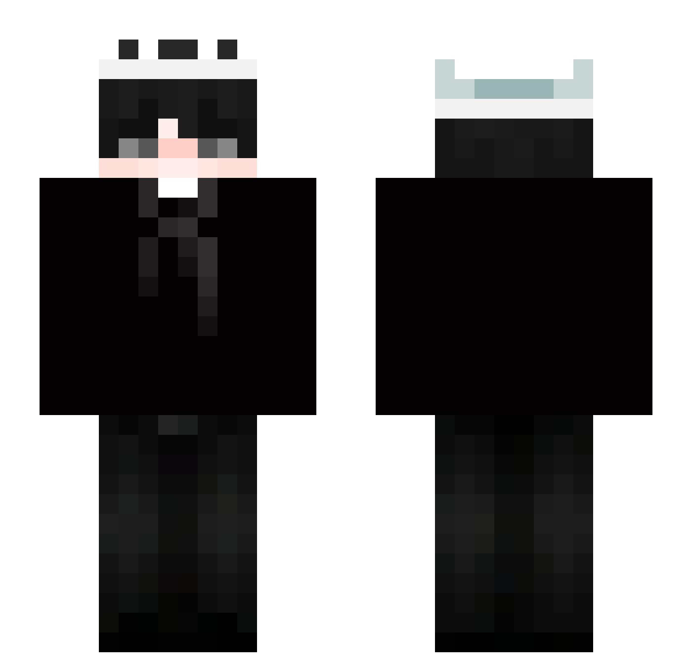 PaxyLuv Minecraft skin, front and back view