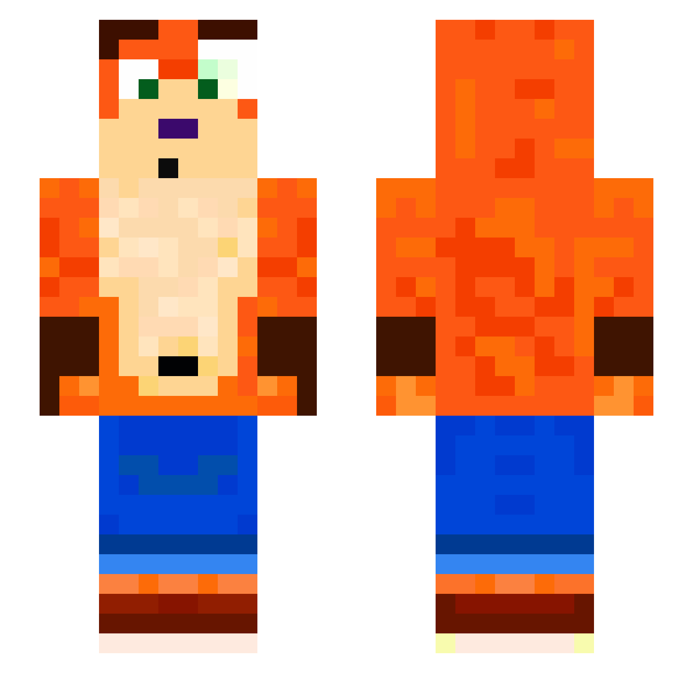 Gros Minecraft skin, front and back view