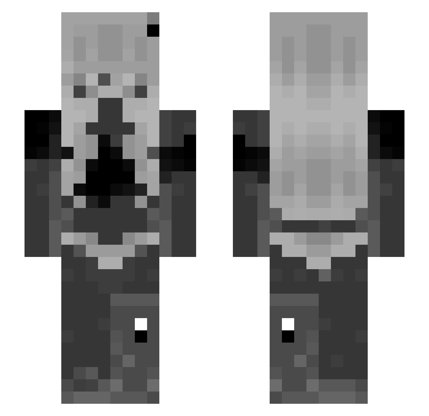 GamerBro43 Minecraft skin, front and back view