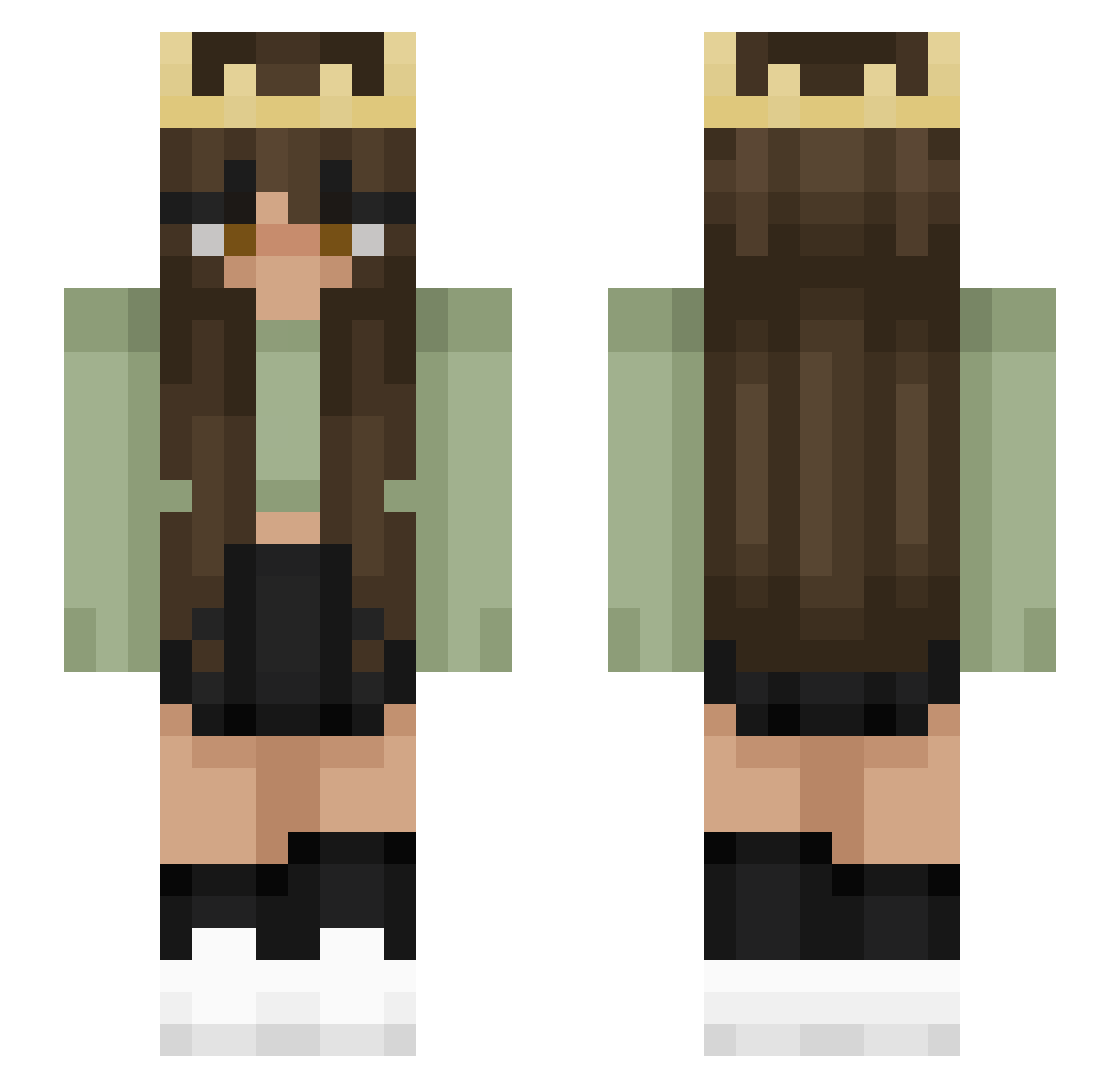 troft Minecraft skin, front and back view