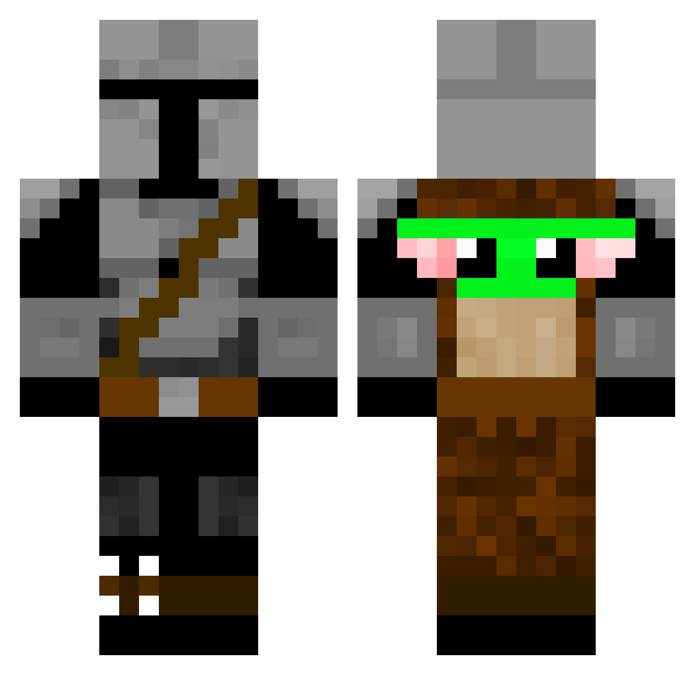 Fullpressure Minecraft skin, front and back view