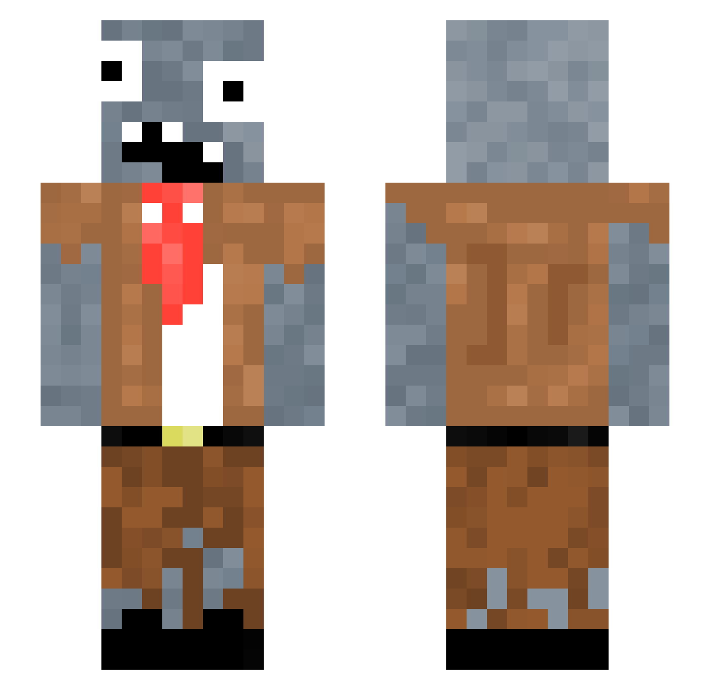 mika300 Minecraft skin, front and back view