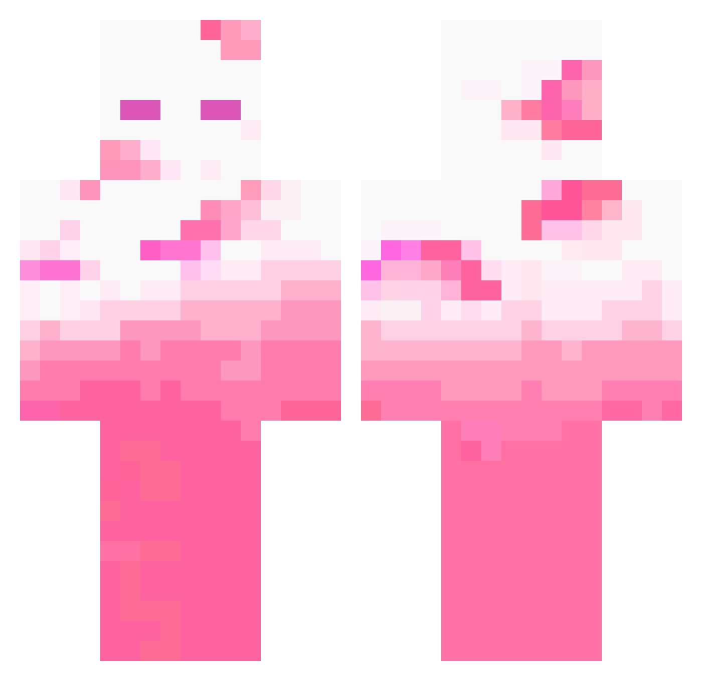 t0ran Minecraft skin, front and back view