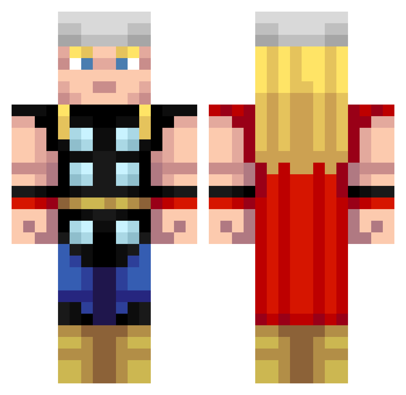 K1VECK Minecraft skin, front and back view
