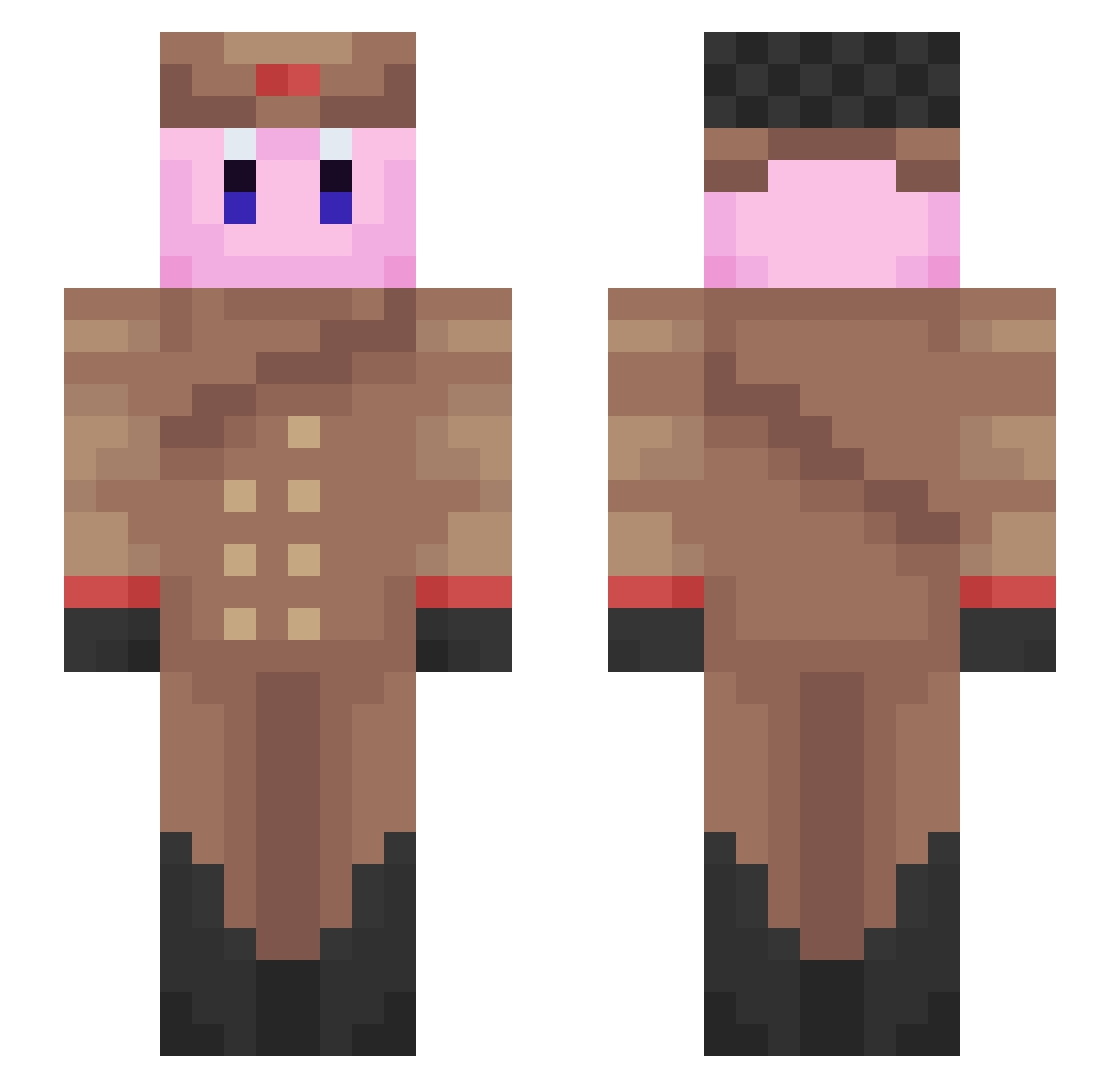 zetraknox Minecraft skin, front and back view