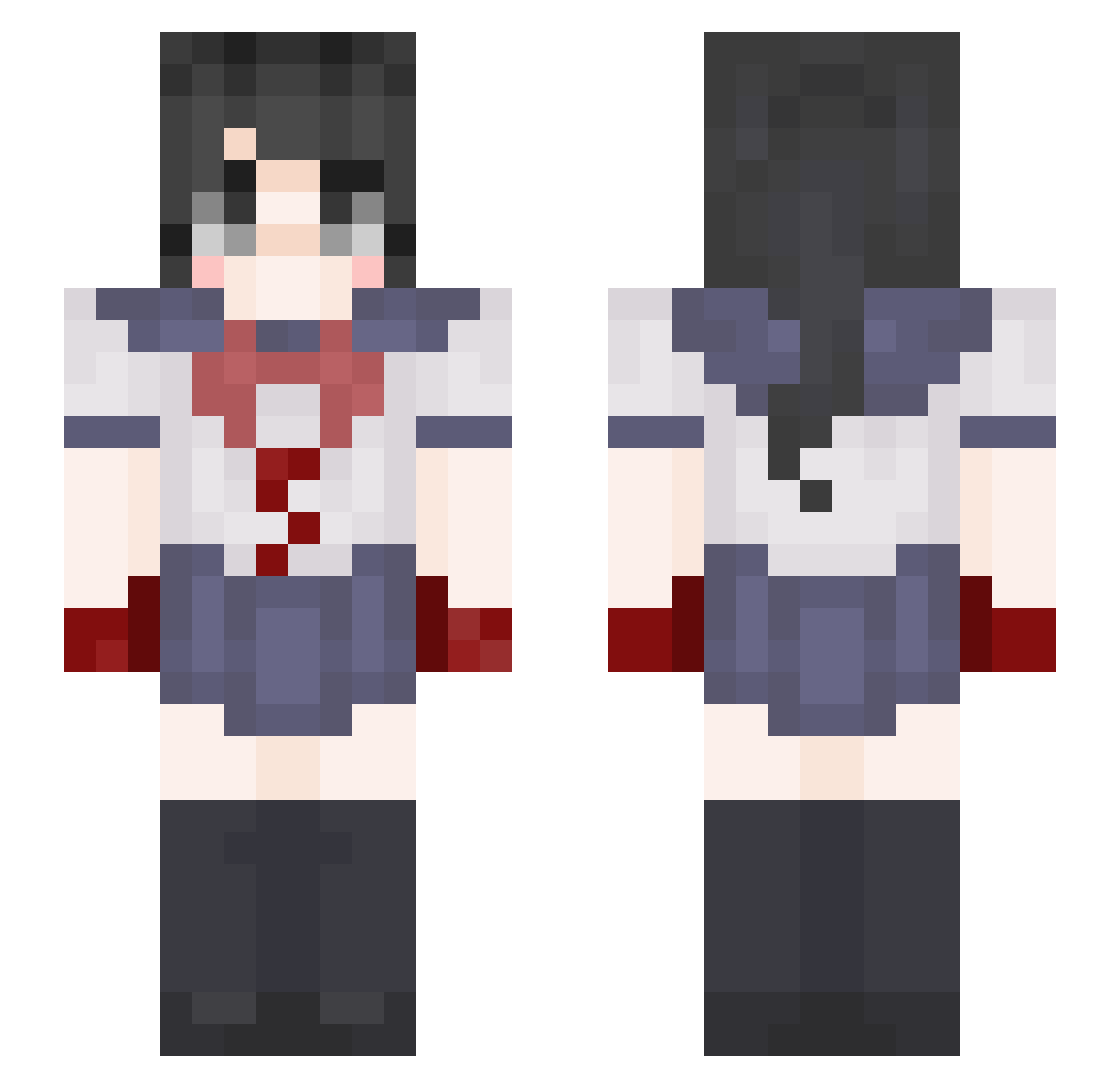 qoo1920 Minecraft skin, front and back view