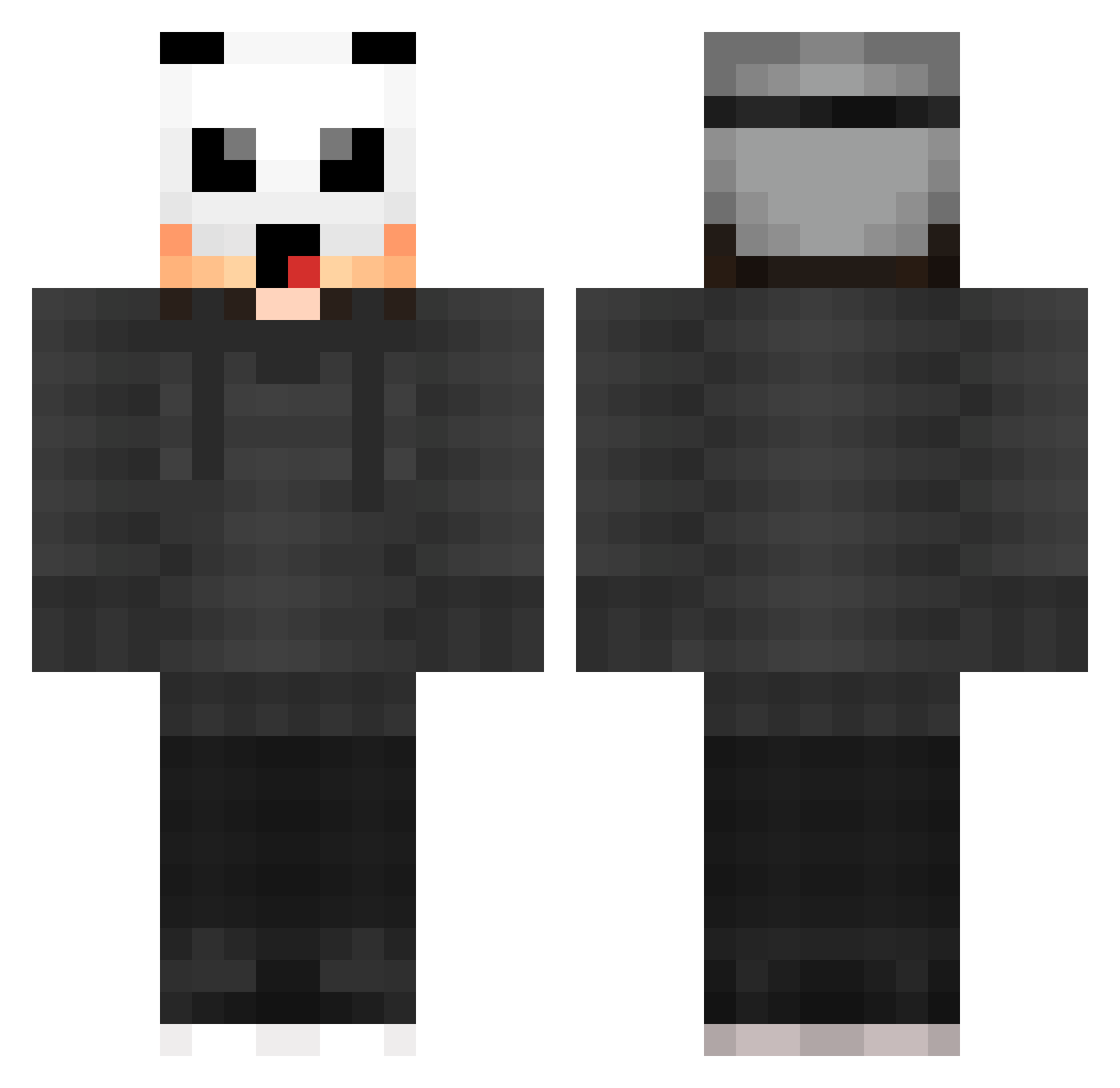 wolferall Minecraft skin, front and back view