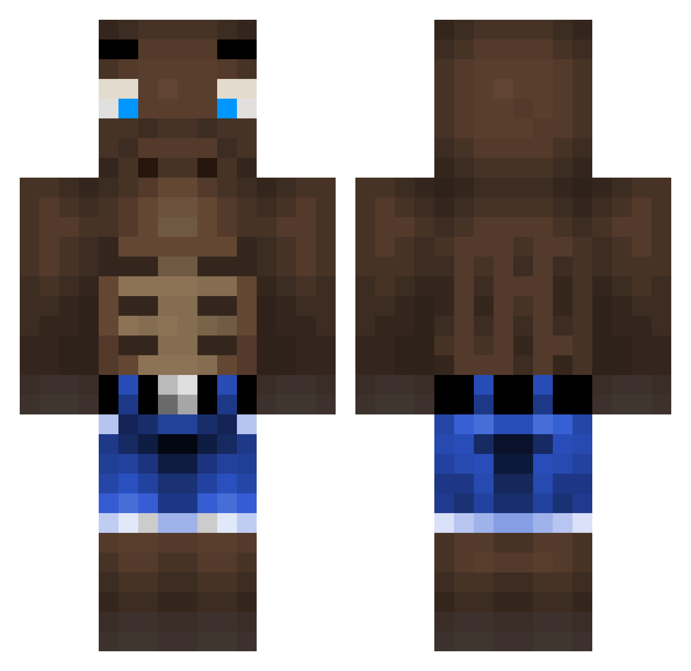 Jegsulter Minecraft skin, front and back view