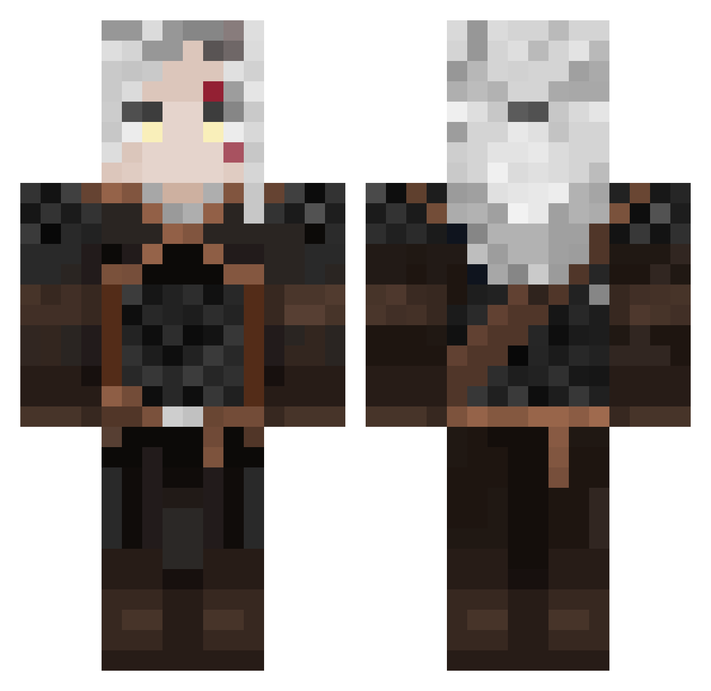 FlermFlam Minecraft skin, front and back view
