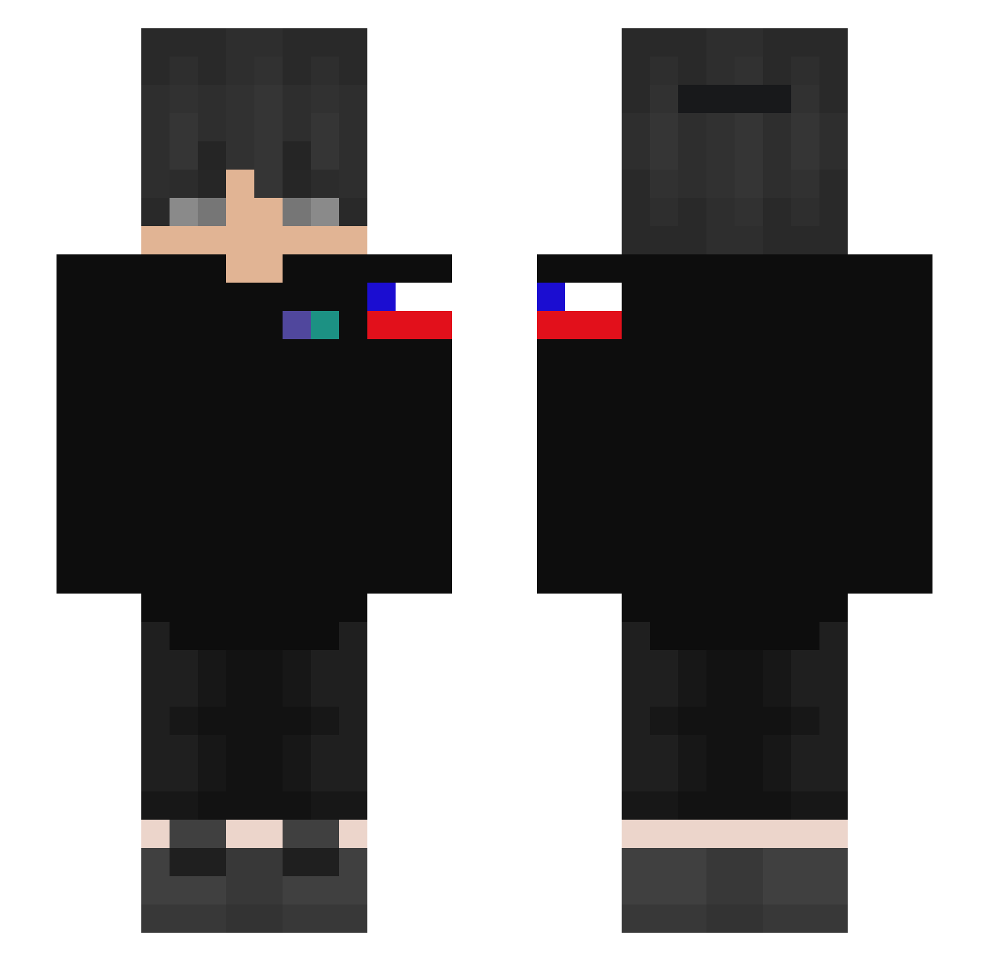 KeonHD_ Minecraft skin, front and back view