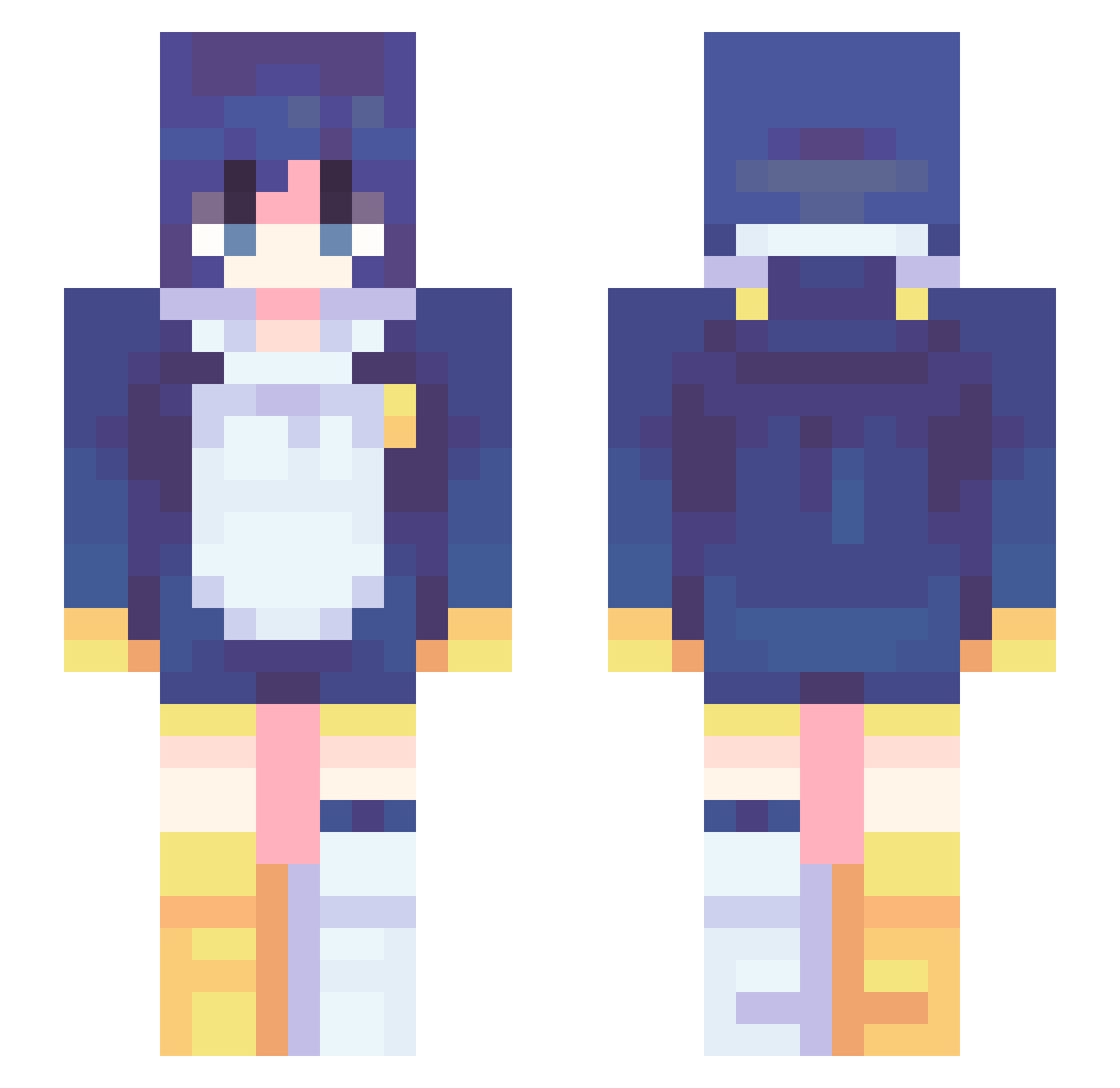 CaptainMcApple Minecraft skin, front and back view