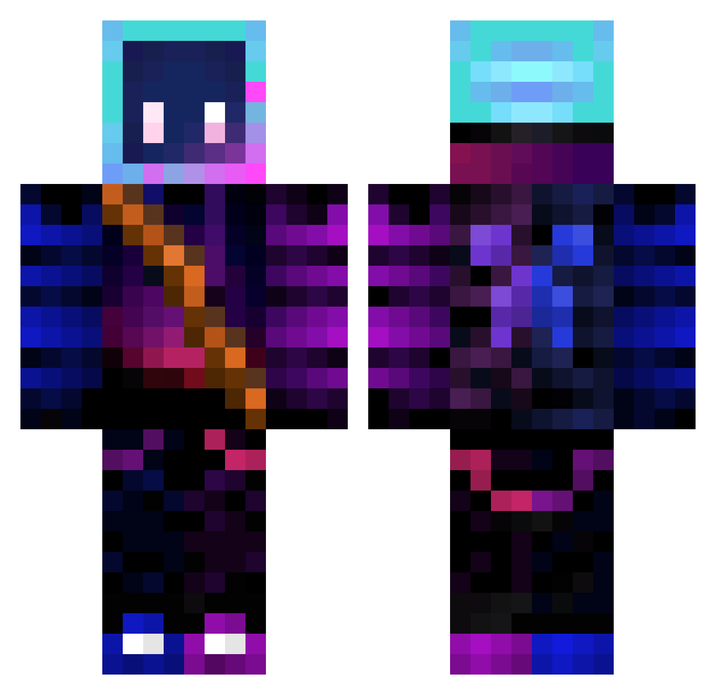 Yazz_ Minecraft skin, front and back view