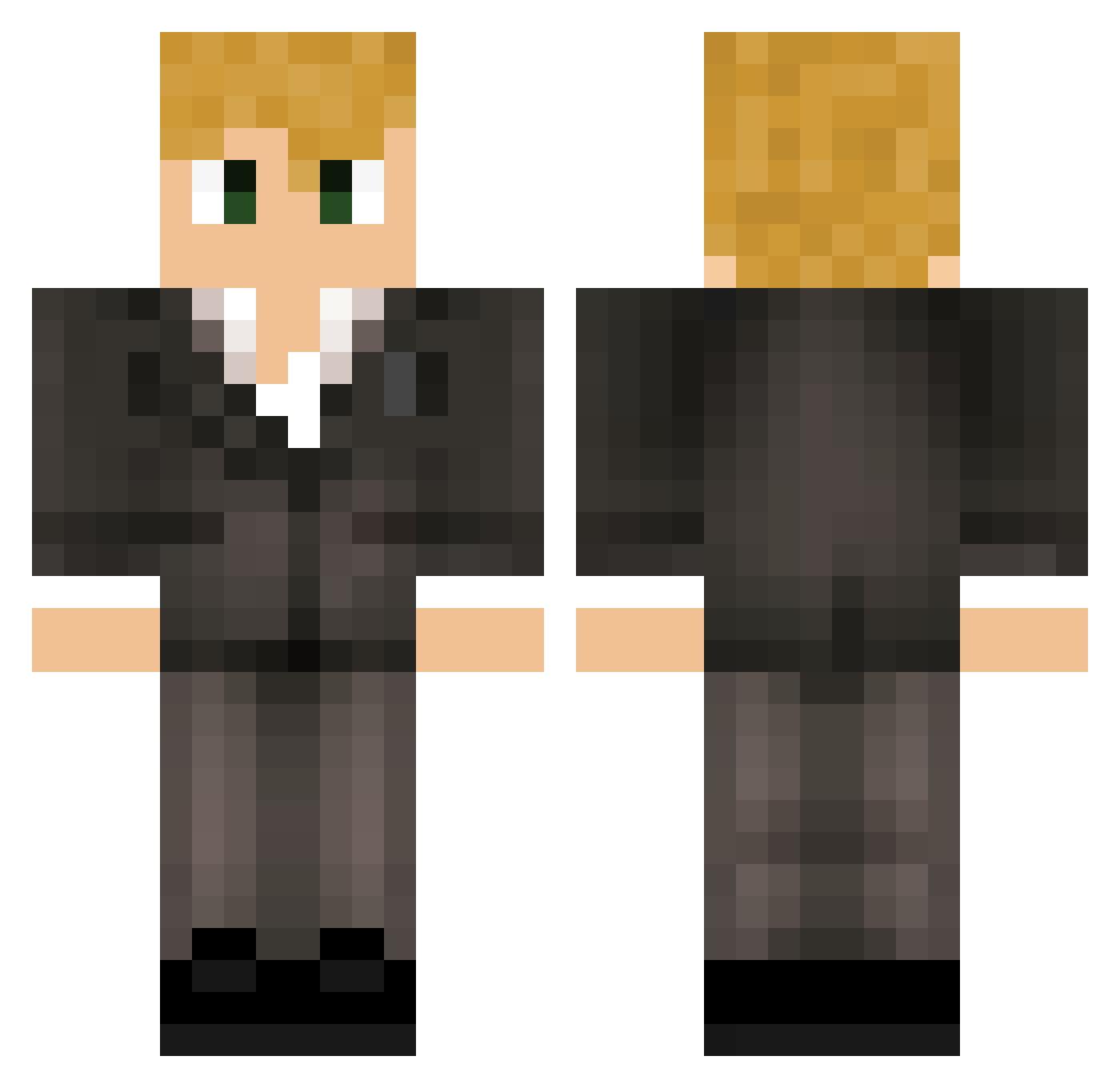 Malls12 Minecraft skin, front and back view
