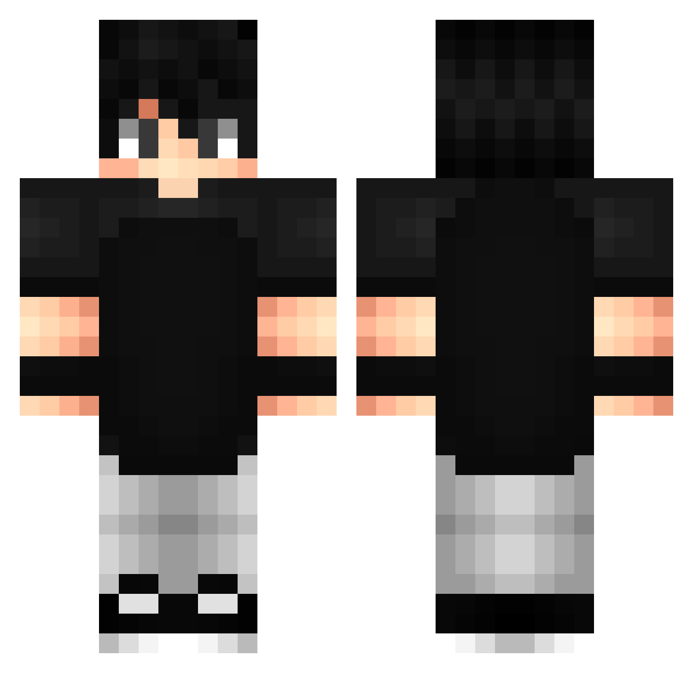 pieze Minecraft skin, front and back view