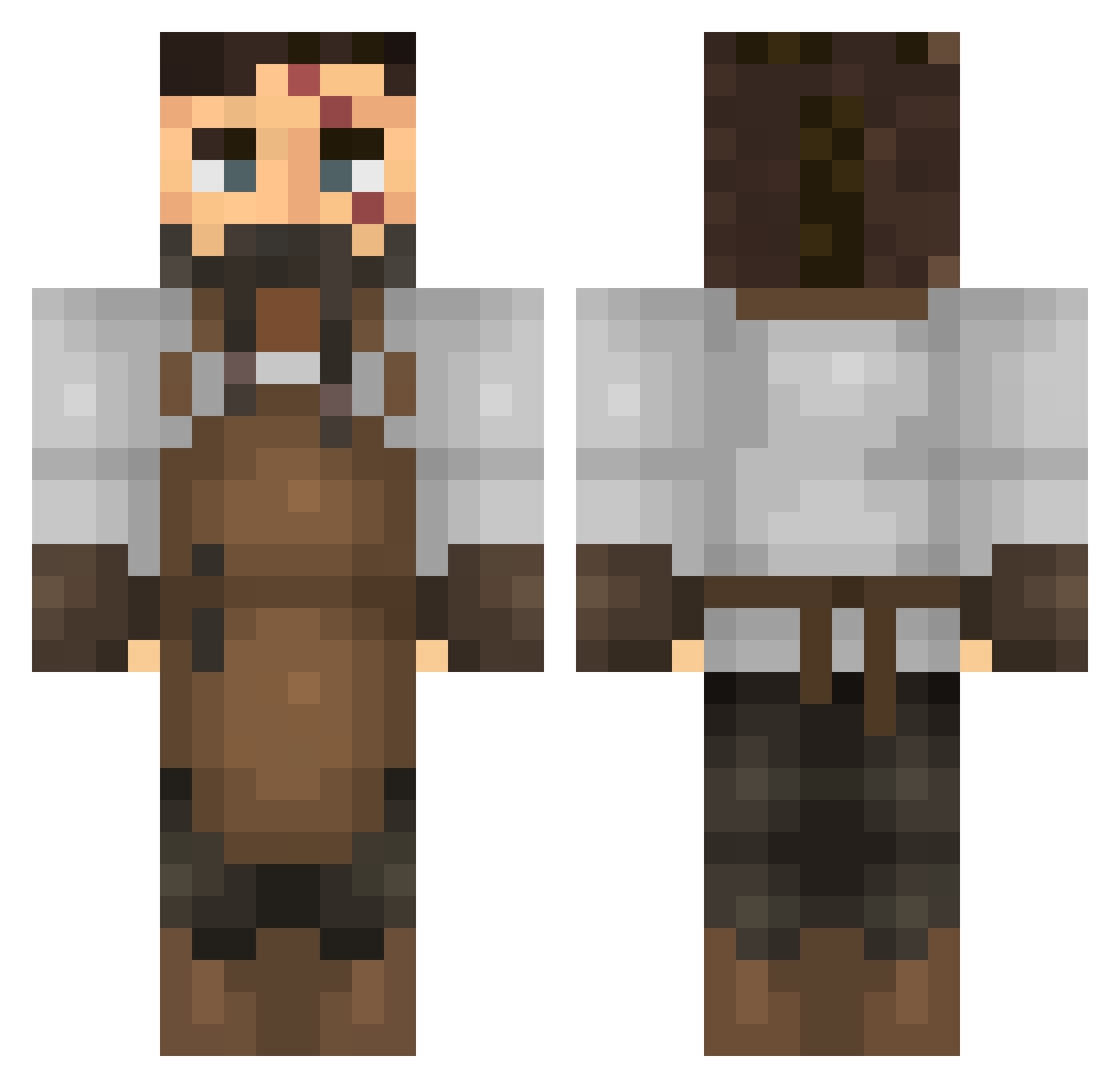 Psycho21_ Minecraft skin, front and back view