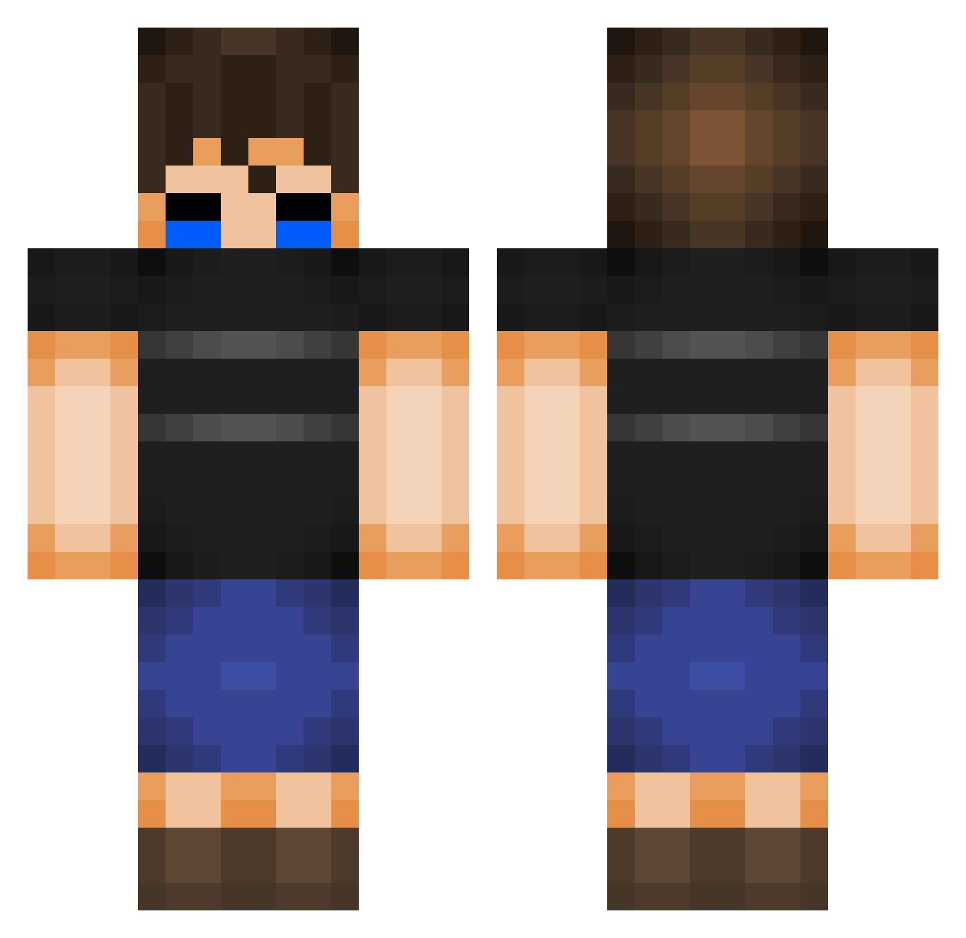 Pawsome_Cheetah Minecraft skin, front and back view