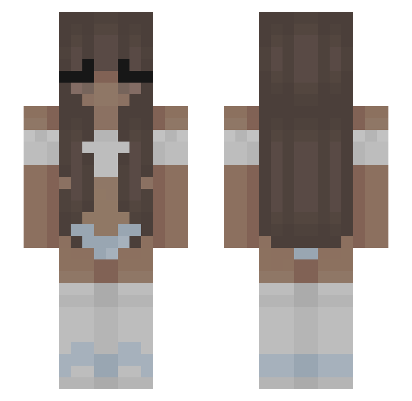 SsamyKoxy Minecraft skin, front and back view