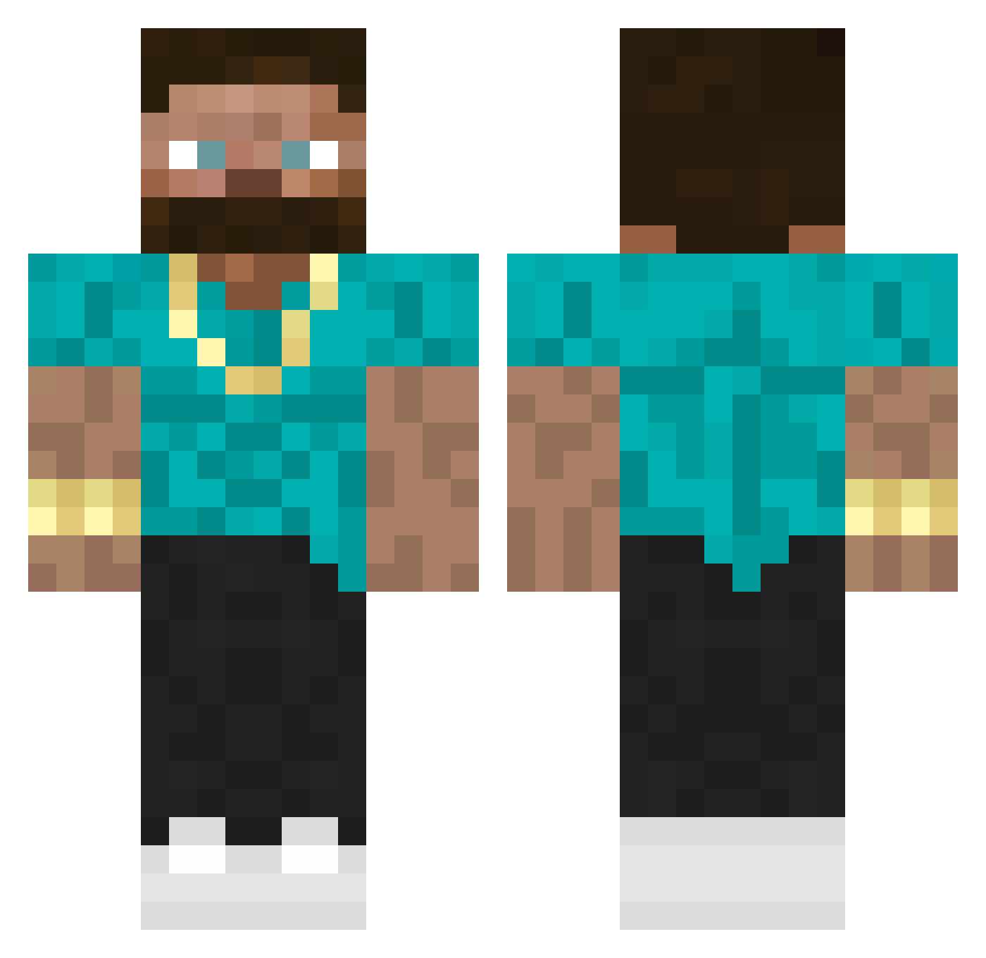 Lopalepv1 Minecraft skin, front and back view