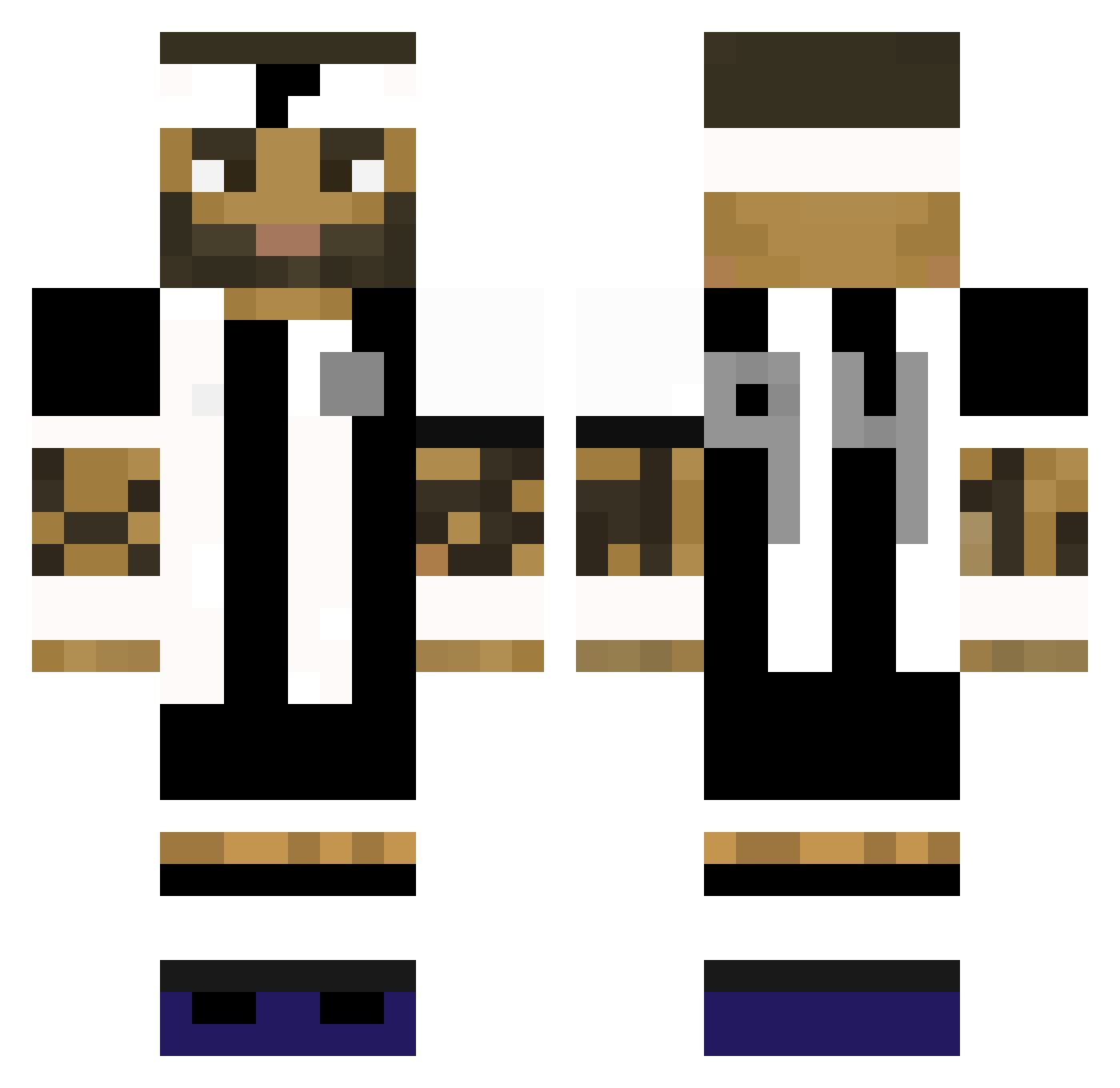 OGuitarrinha Minecraft skin, front and back view