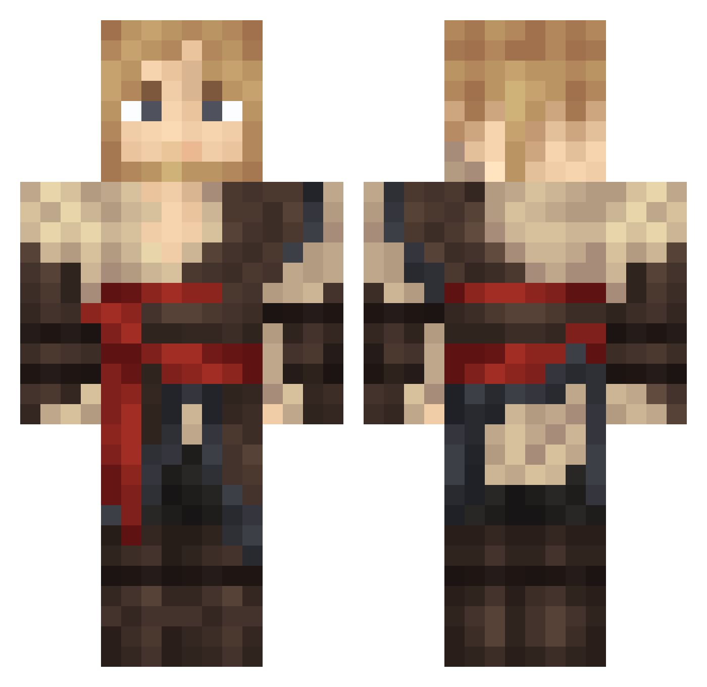 CalebJ1116 Minecraft skin, front and back view