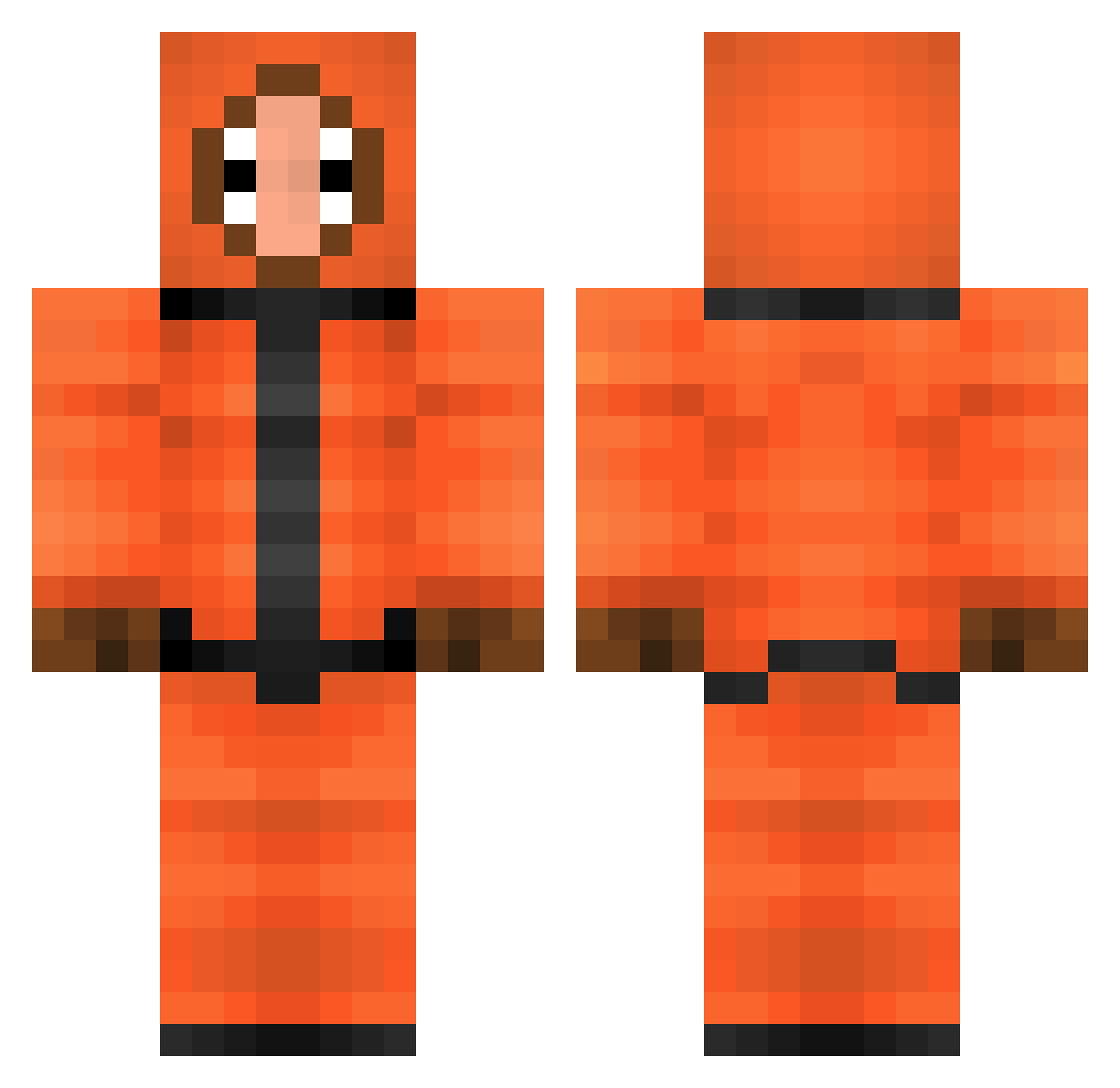 Rayukansu Minecraft skin, front and back view