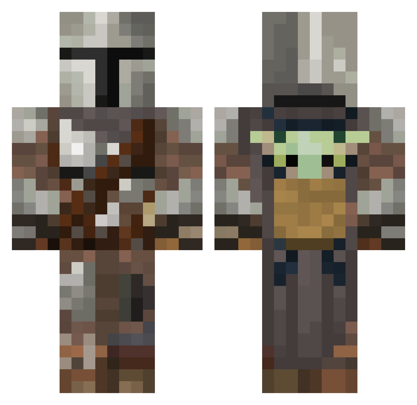rachel2KH Minecraft skin, front and back view