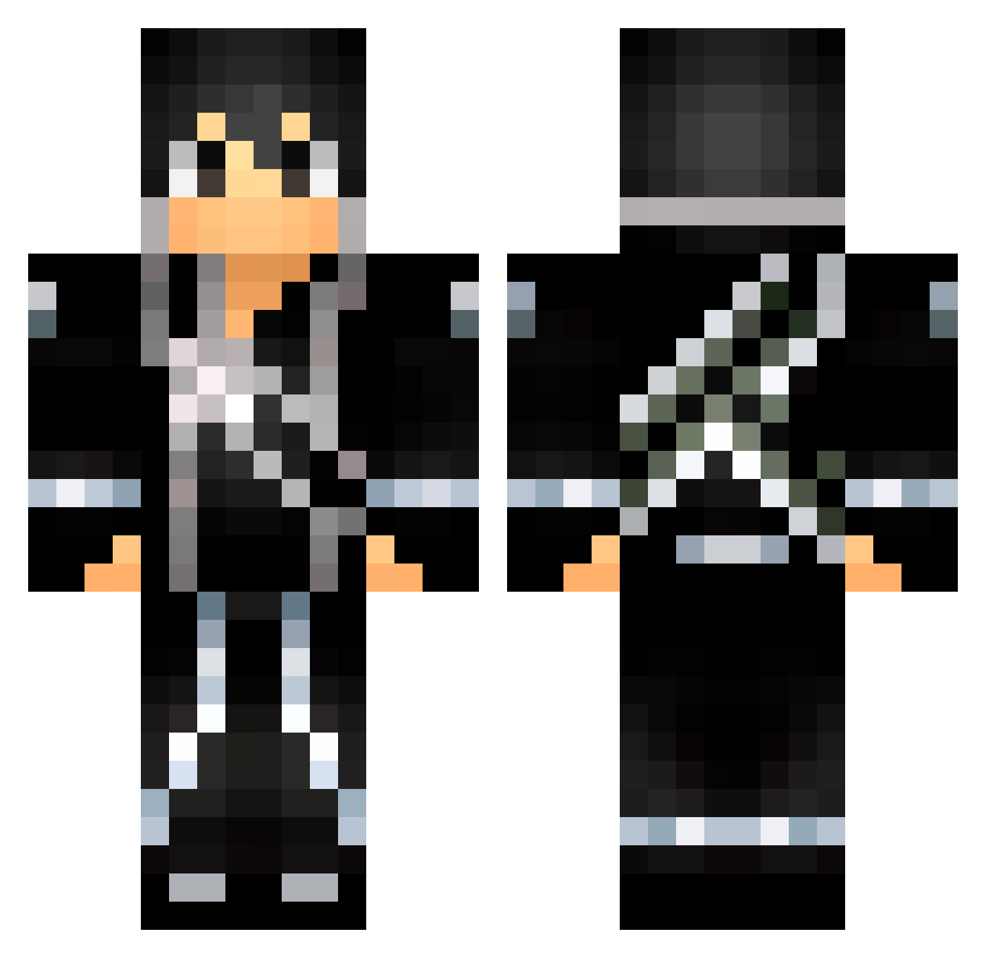 FirstDokney Minecraft skin, front and back view
