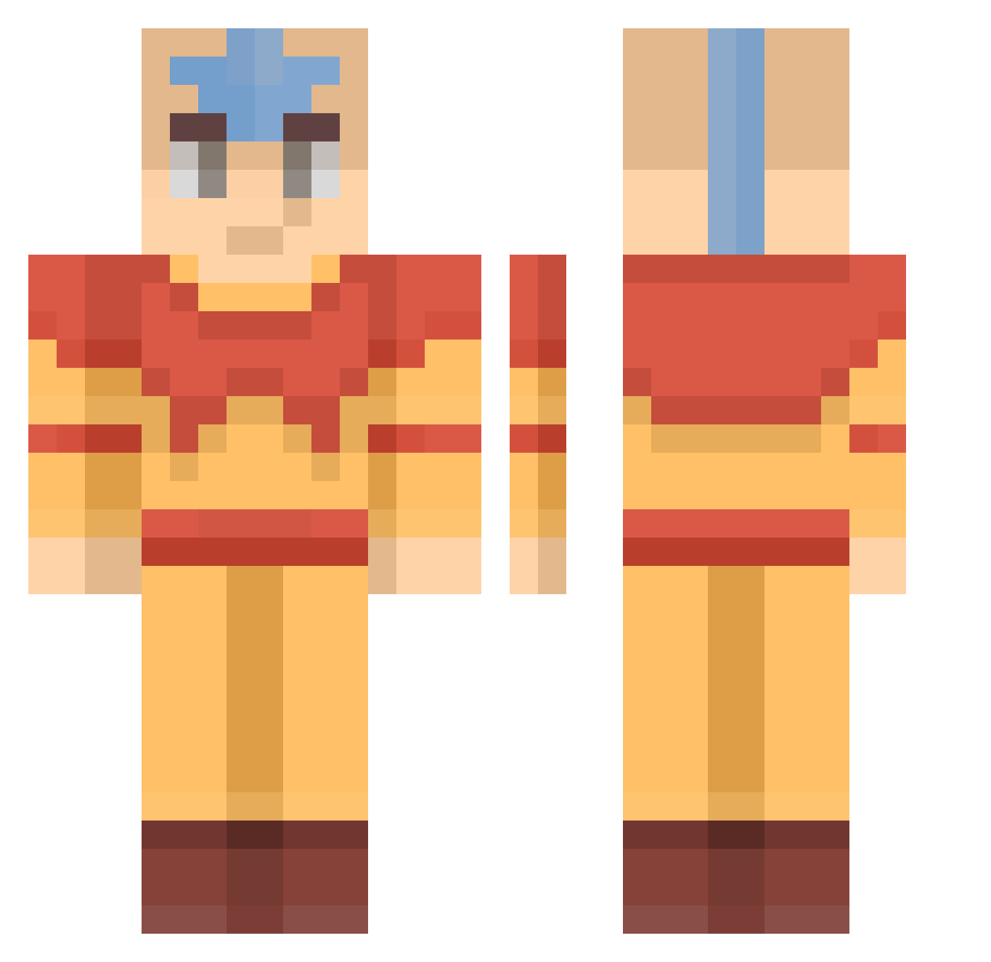 Bluebannaa Minecraft skin, front and back view