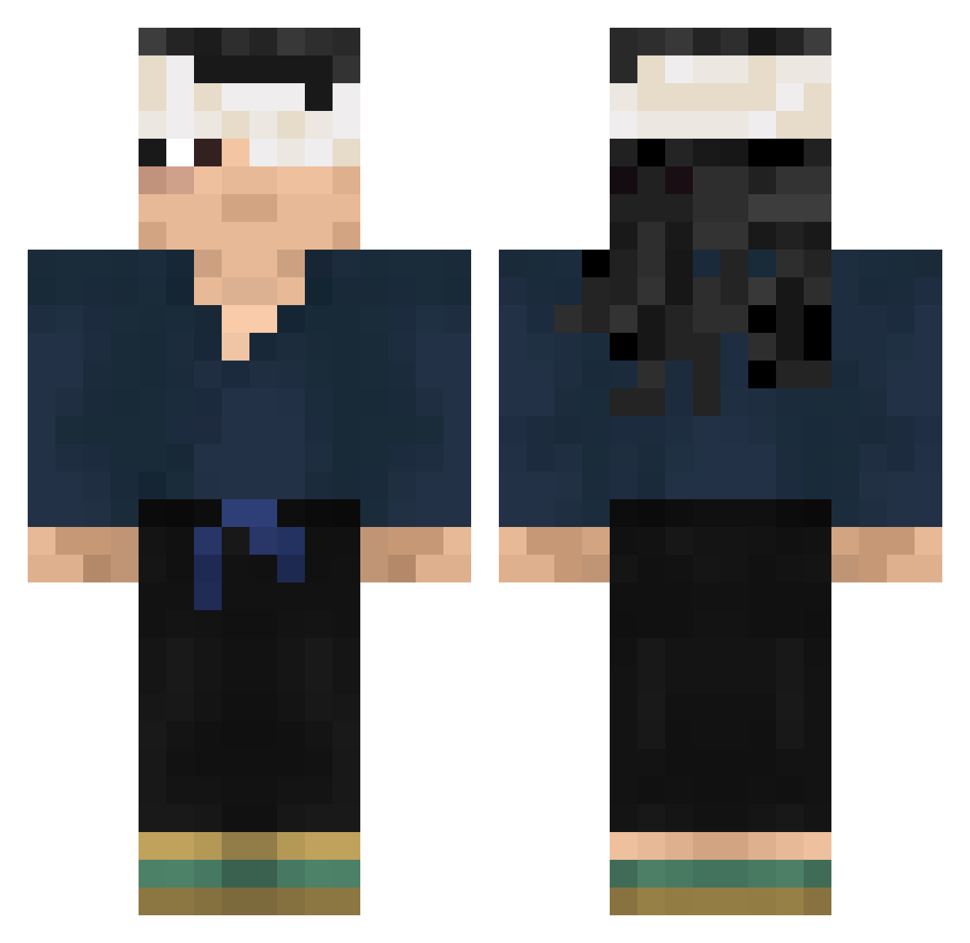 r6ees Minecraft skin, front and back view