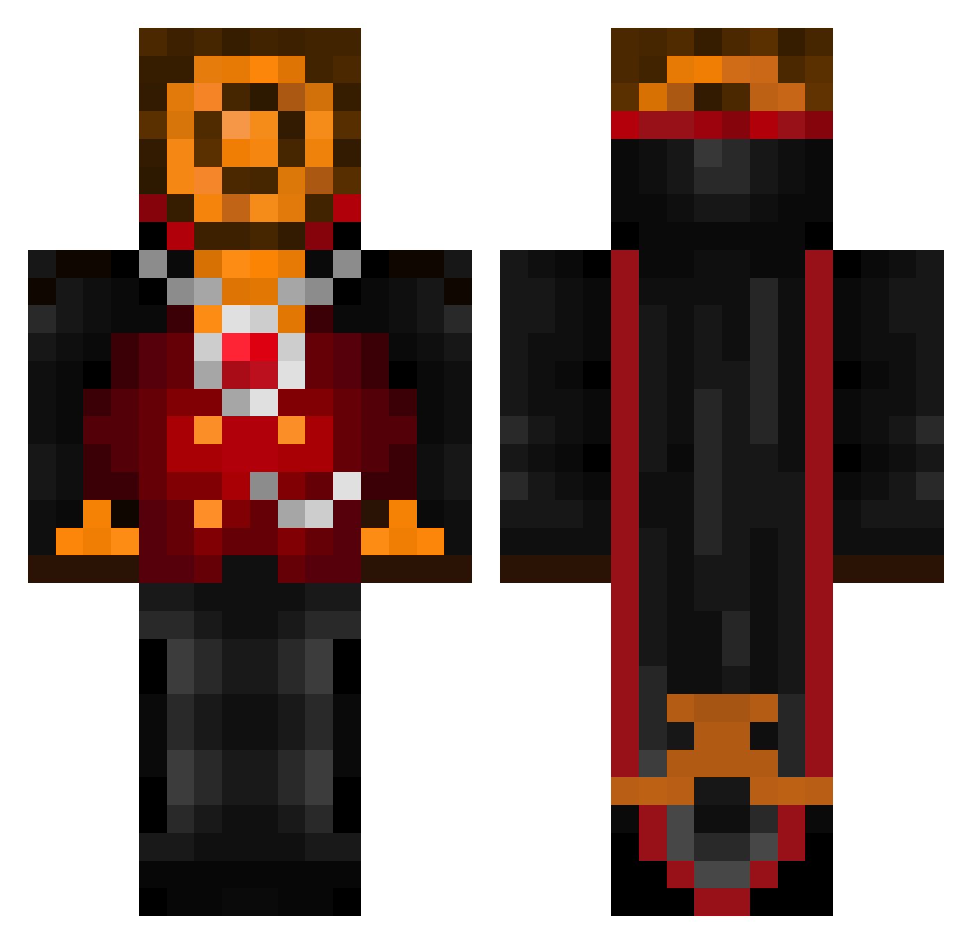 LAMPS Minecraft skin, front and back view