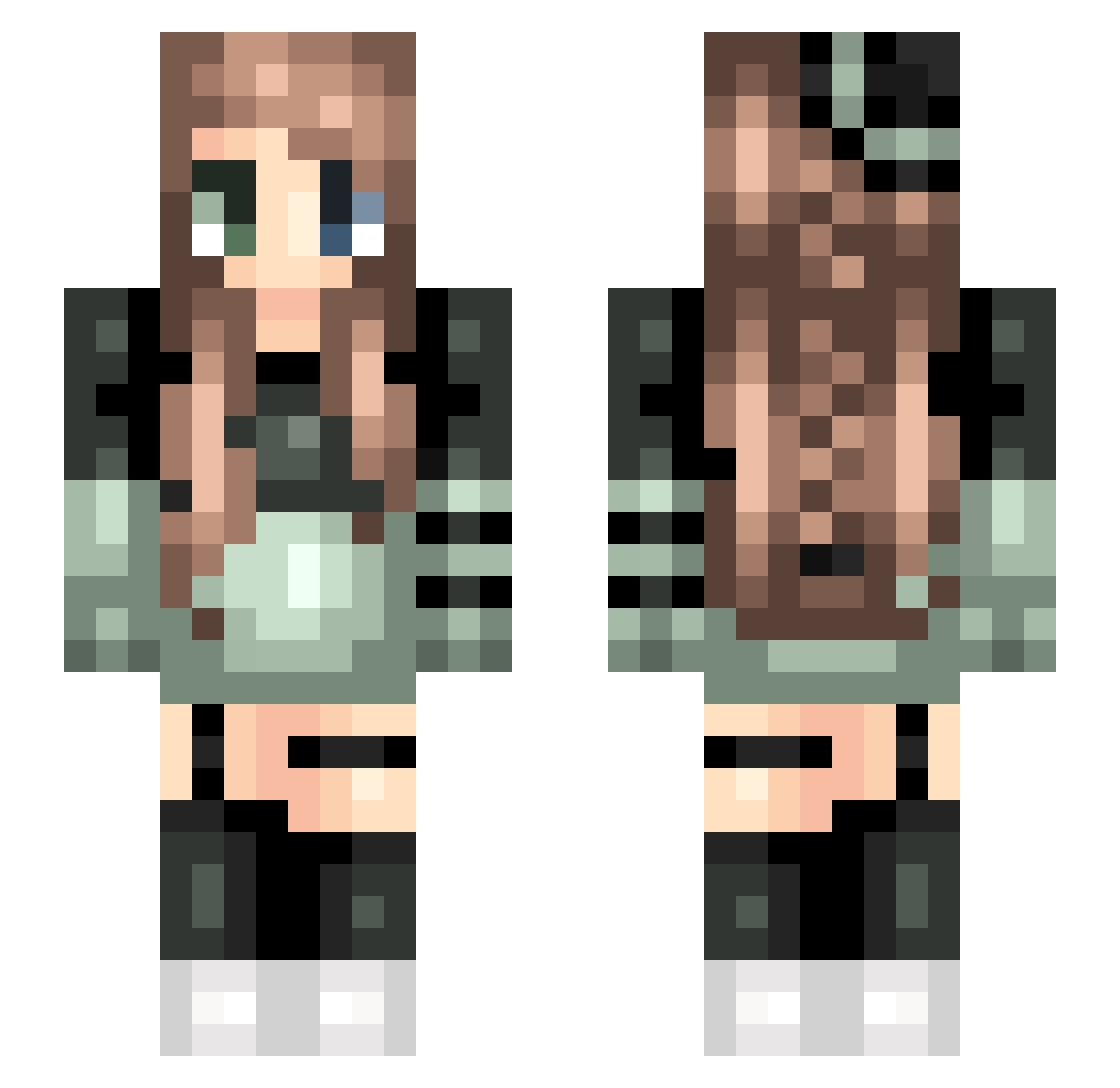 Ghadah Minecraft skin, front and back view