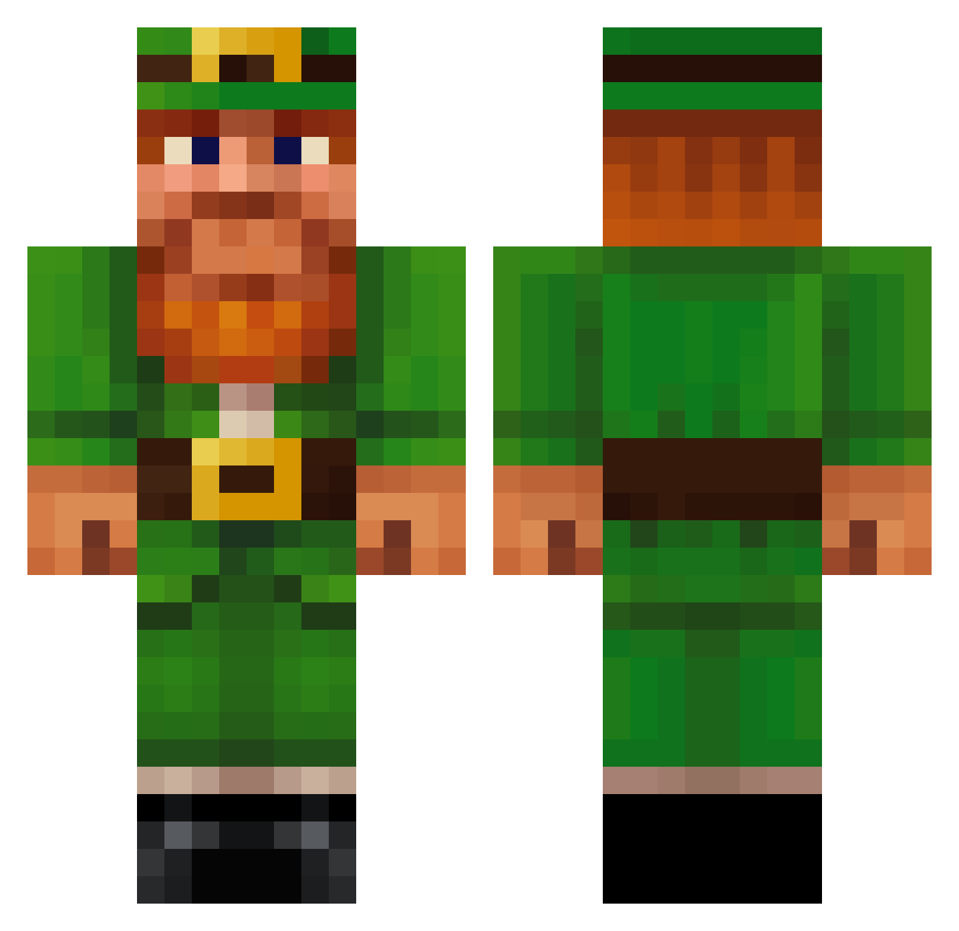 Jolly_Redhead06 Minecraft skin, front and back view