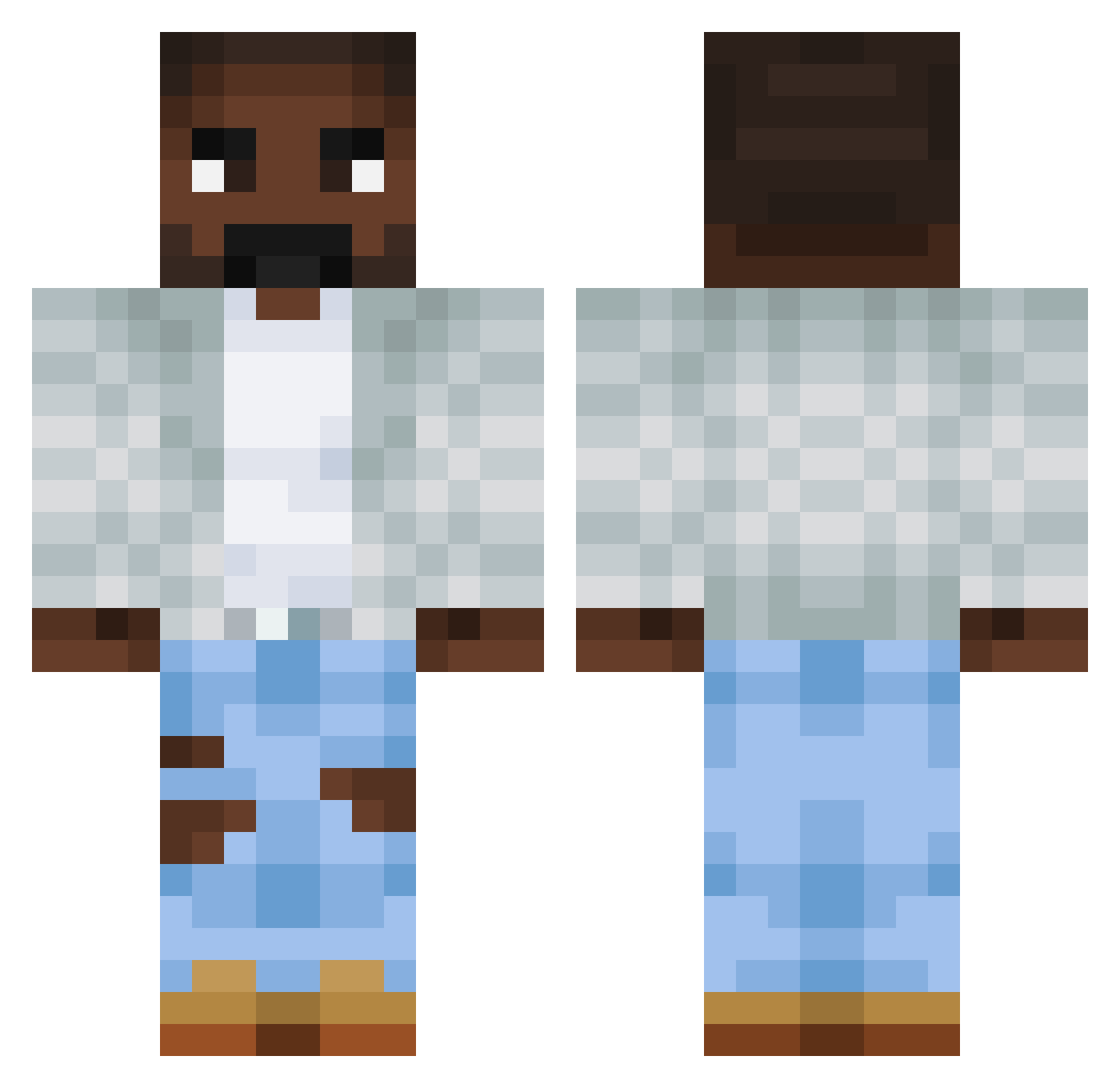 oilupdiddy Minecraft skin, front and back view