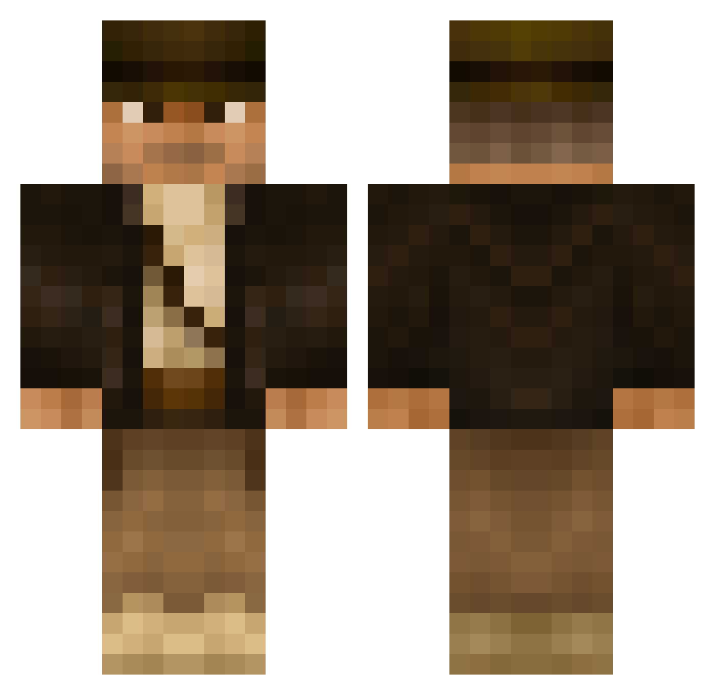 Timzeltje Minecraft skin, front and back view