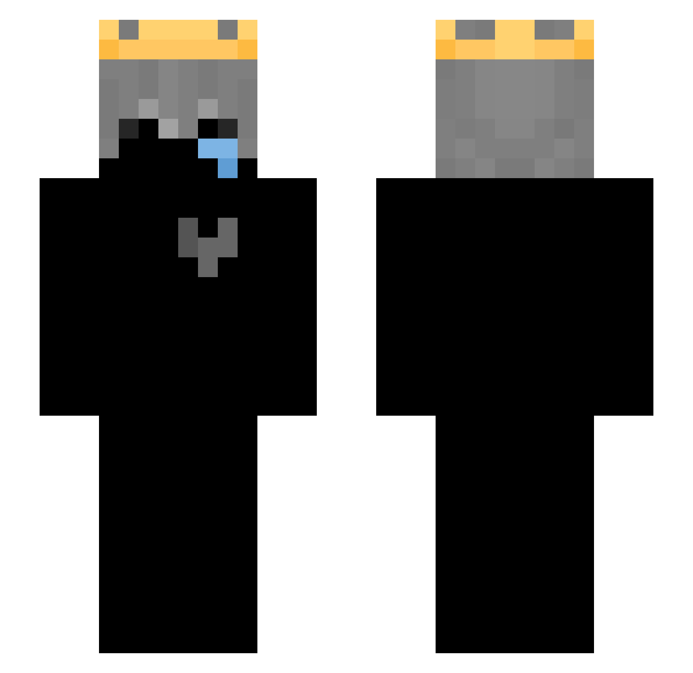 Hyperbolize Minecraft skin, front and back view